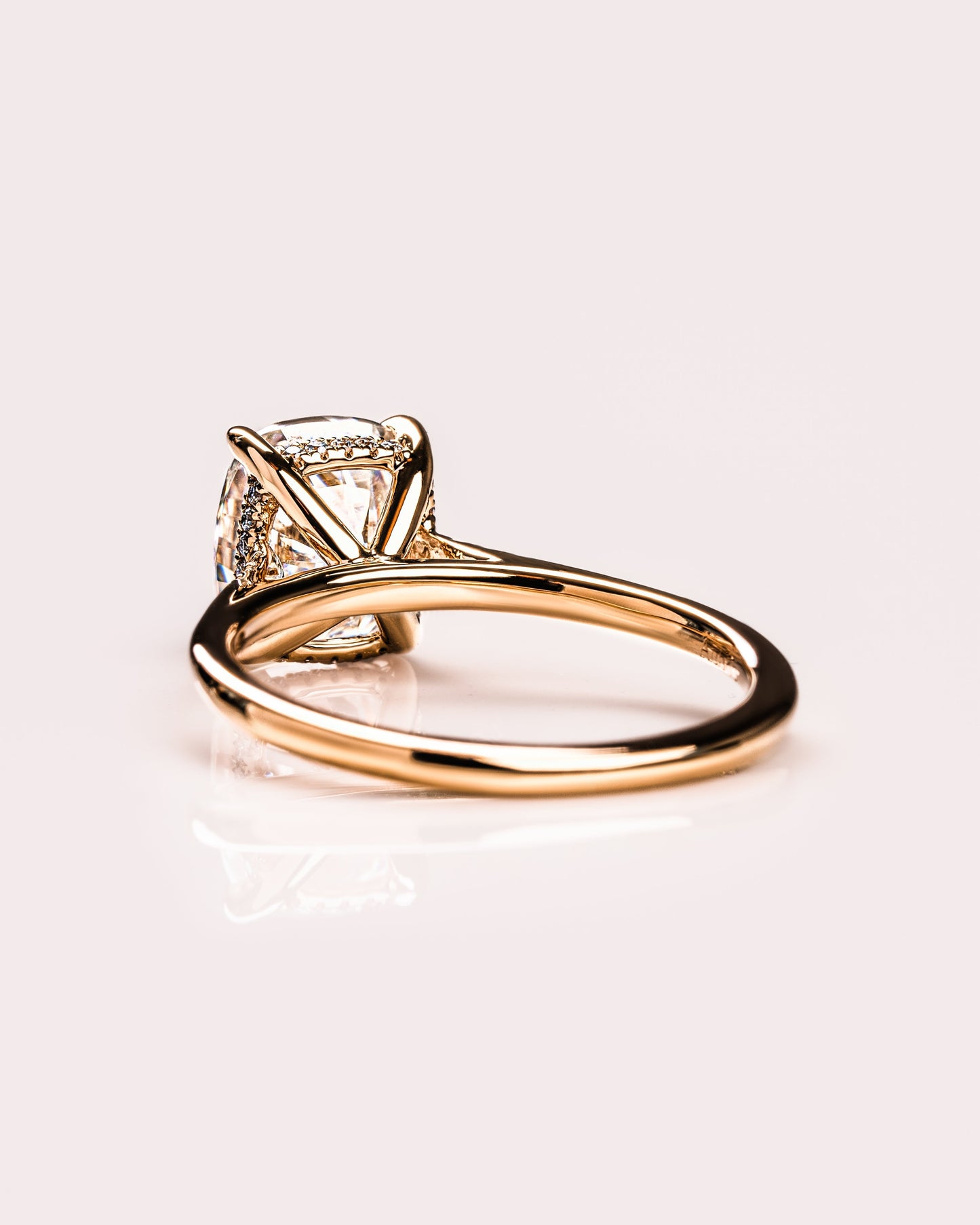 1.49 CT Cushion Cut Hidden Halo Moissanite Engagement Ring
