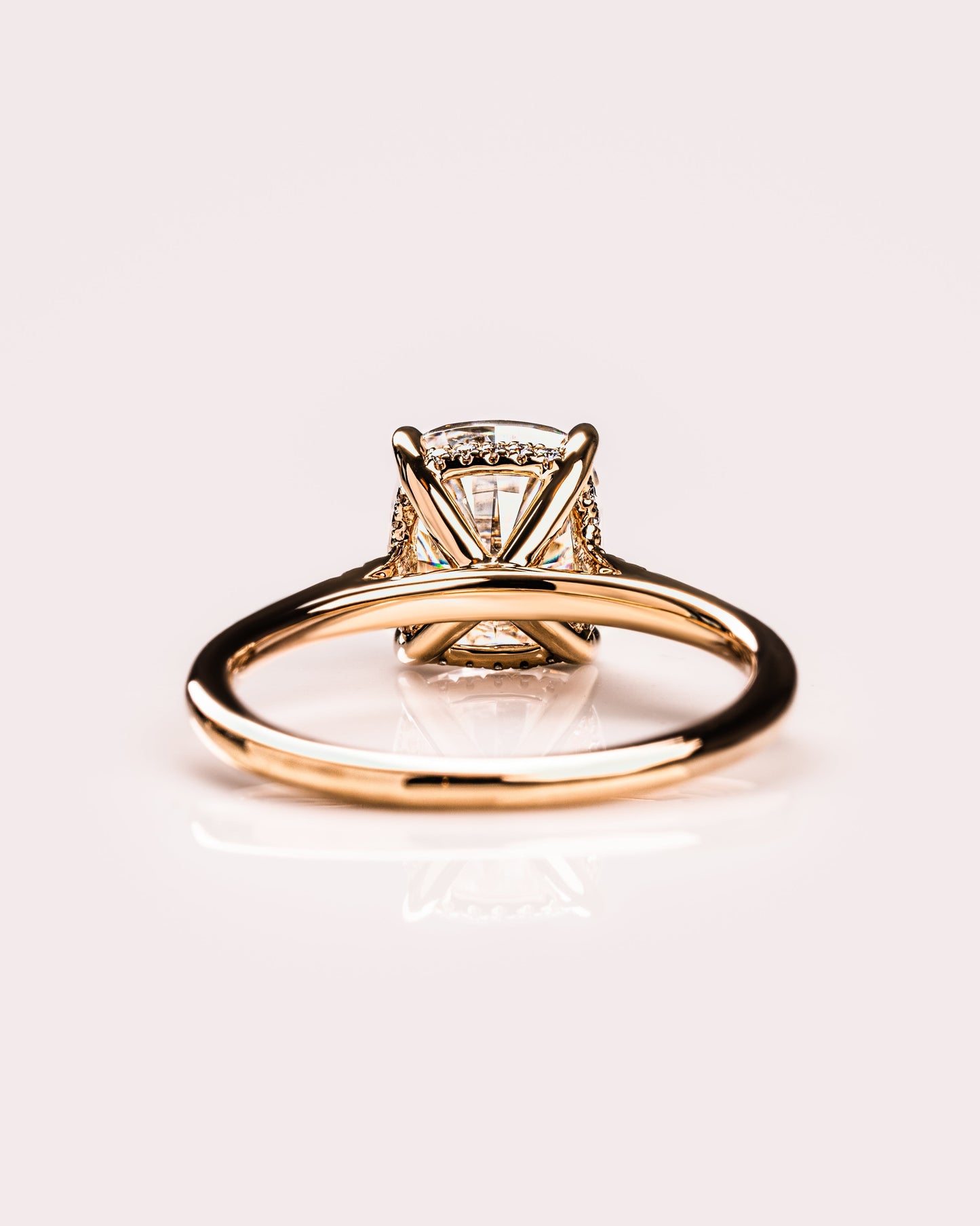 1.49 CT Cushion Cut Hidden Halo Moissanite Engagement Ring