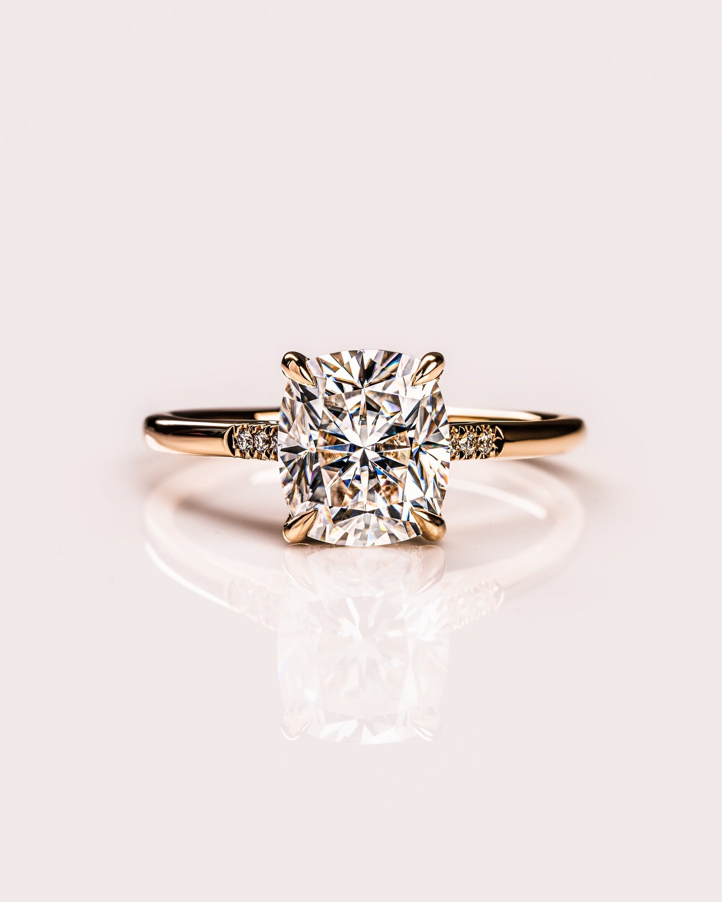 1.49 CT Cushion Cut Hidden Halo Moissanite Engagement Ring