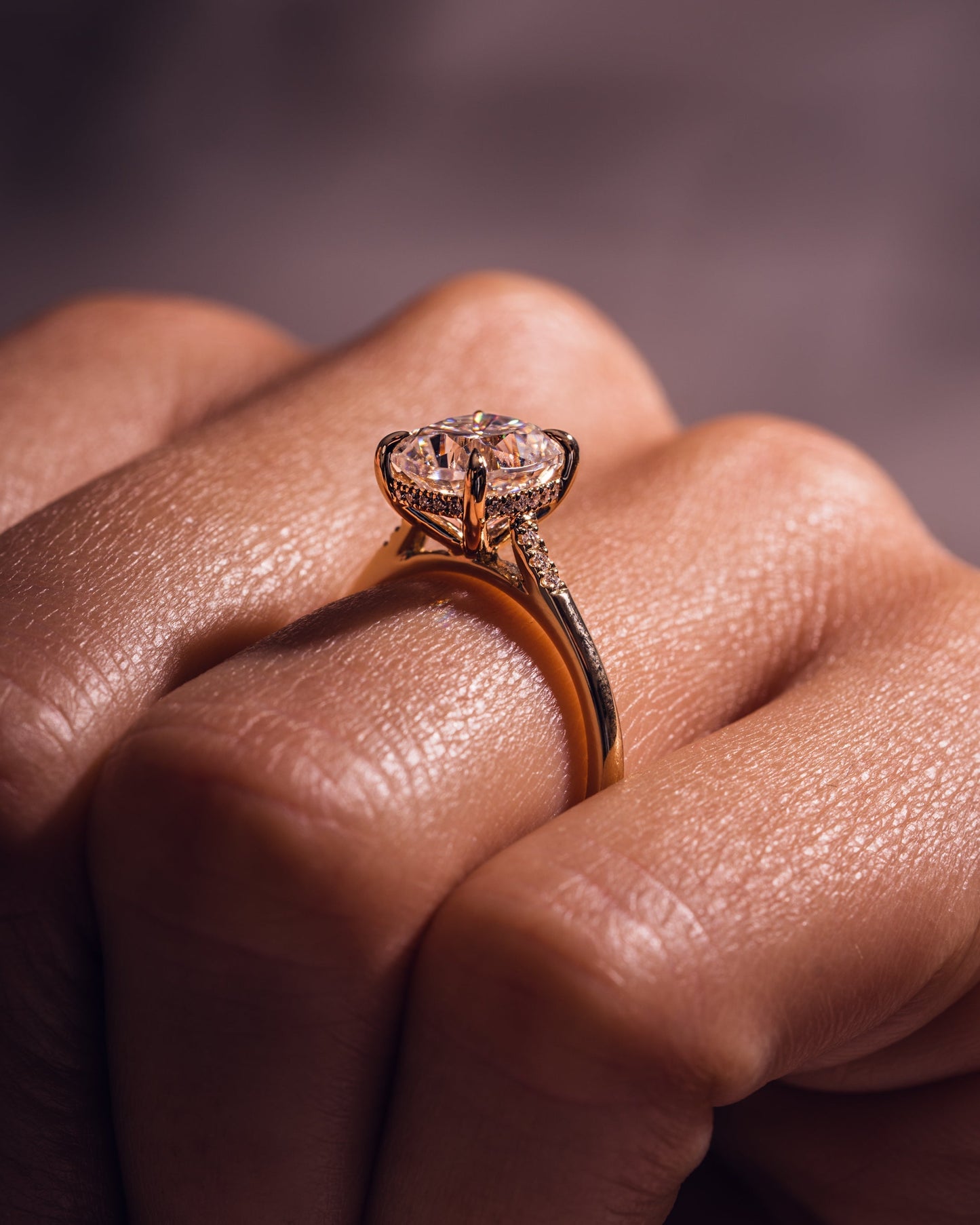 1.49 CT Cushion Cut Hidden Halo Moissanite Engagement Ring
