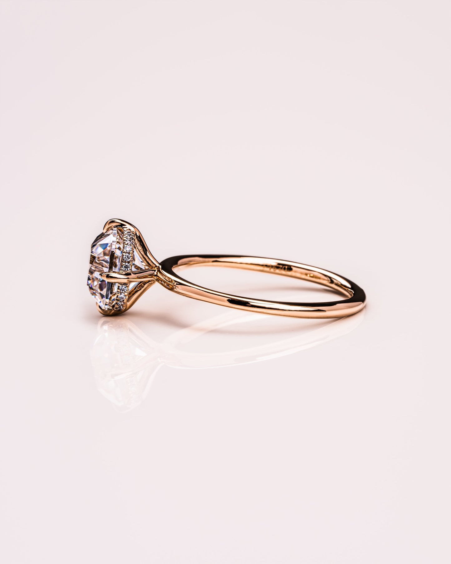 2.54 CT Cushion Cut Moissanite Engagement Ring With Hidden Halo Setting