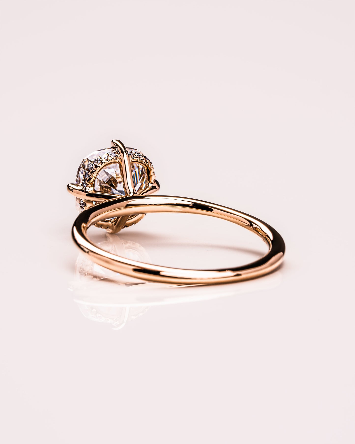 2.54 CT Cushion Cut Moissanite Engagement Ring With Hidden Halo Setting