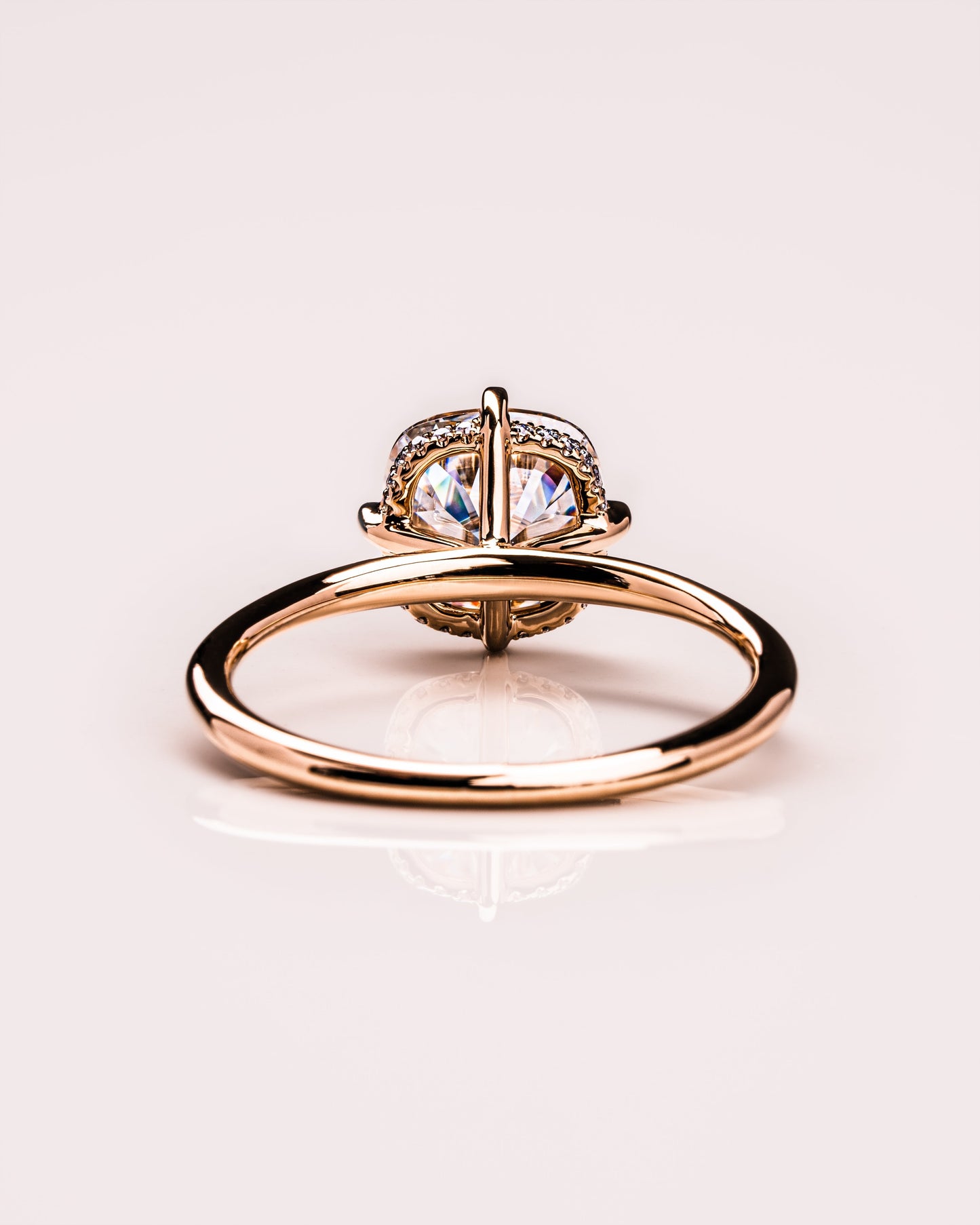 2.54 CT Cushion Cut Moissanite Engagement Ring With Hidden Halo Setting