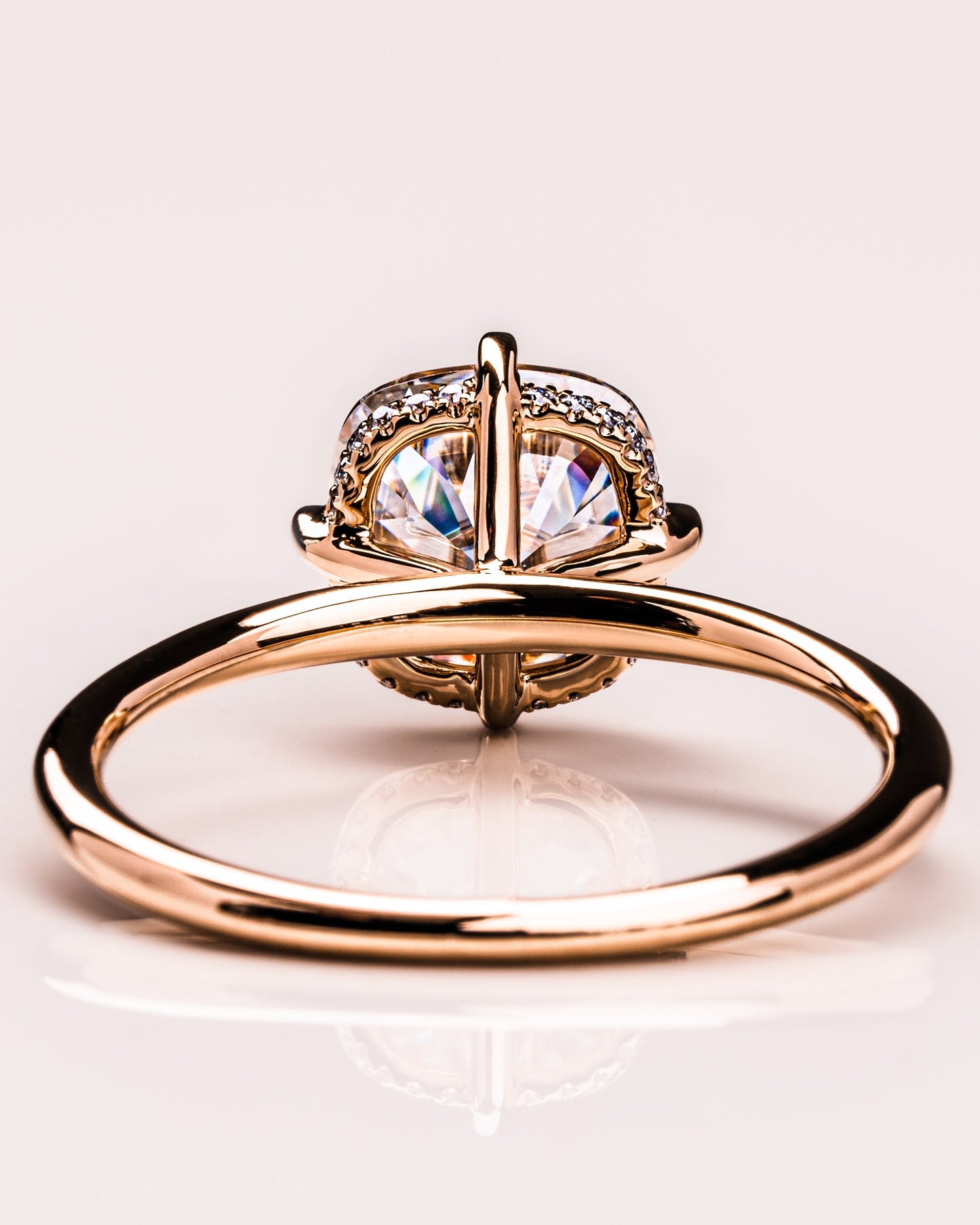 2.54 CT Cushion Cut Moissanite Engagement Ring With Hidden Halo Setting
