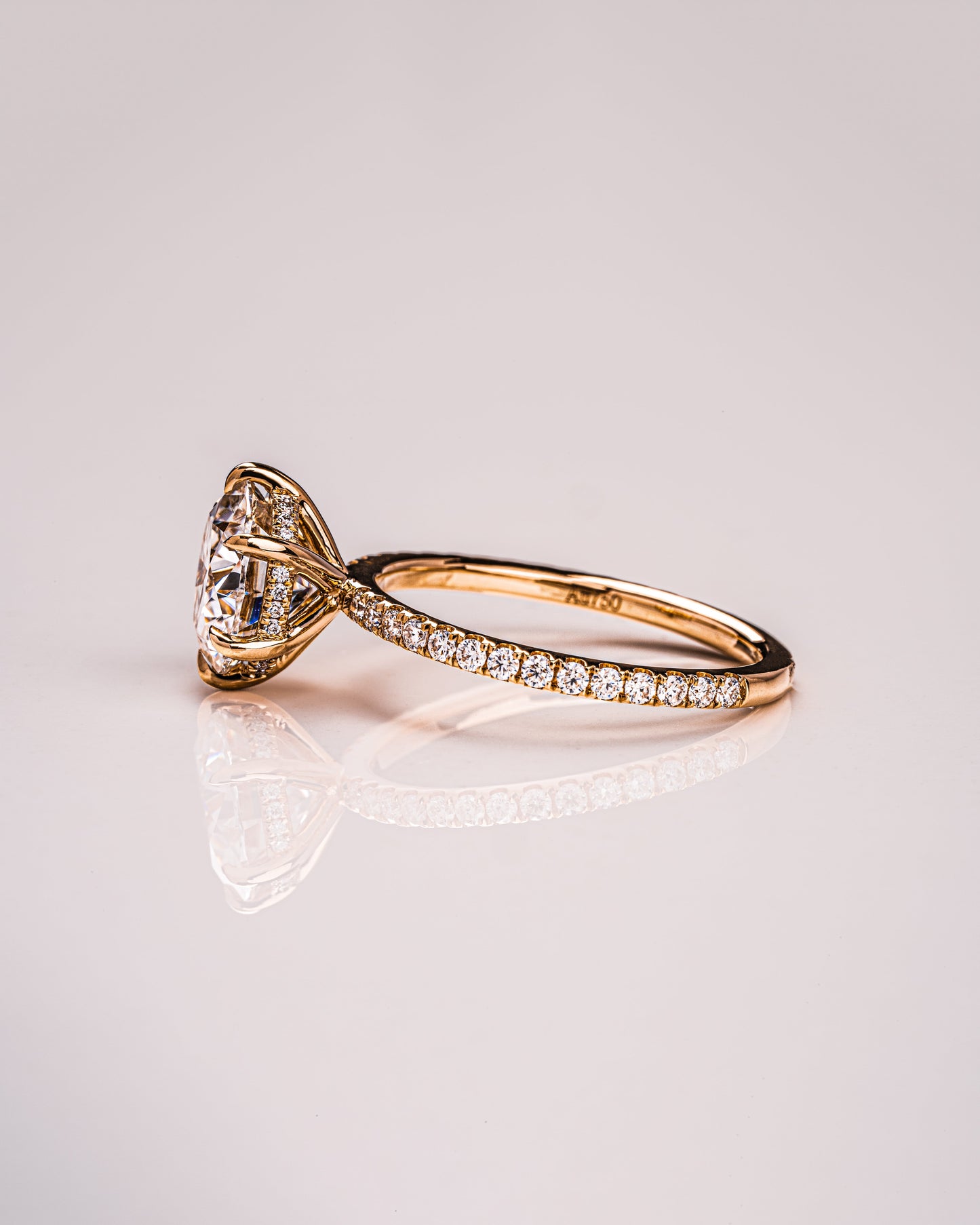 2.75 CT Round Cut Hidden Halo & Pave Setting Moissanite Engagement Ring