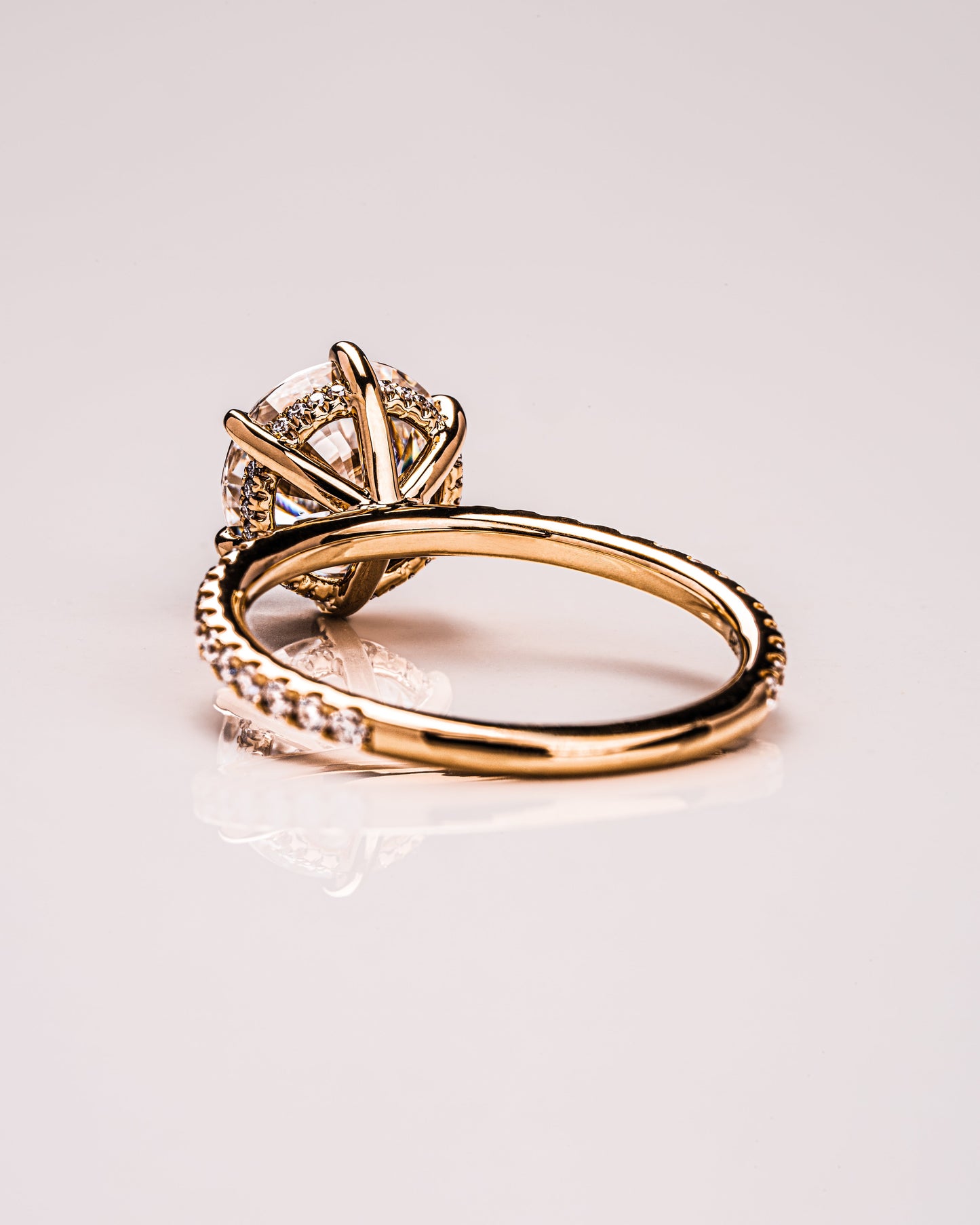 2.75 CT Round Cut Hidden Halo & Pave Setting Moissanite Engagement Ring