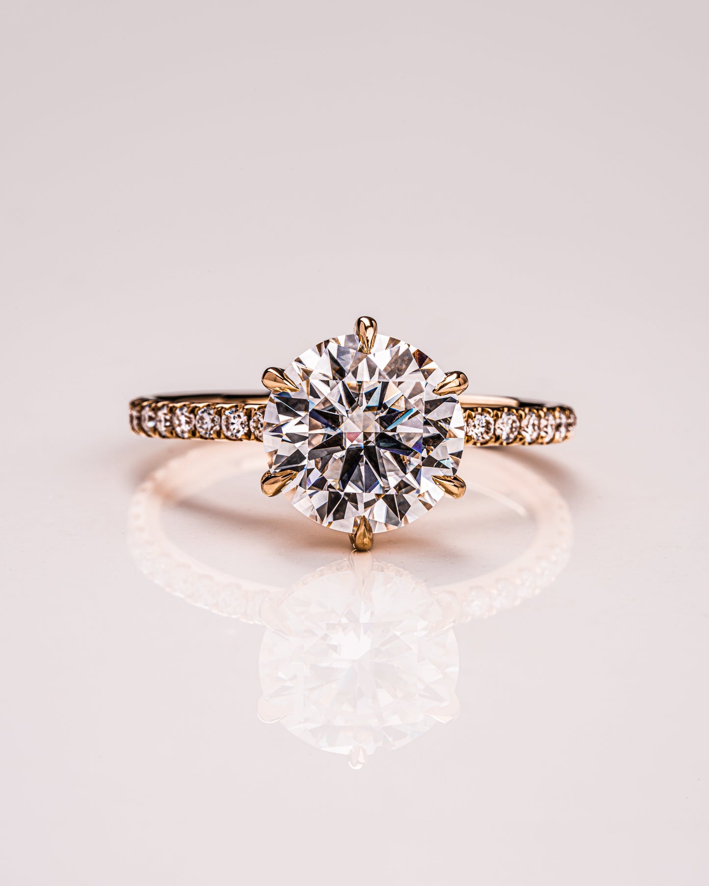 2.75 CT Round Cut Hidden Halo & Pave Setting Moissanite Engagement Ring