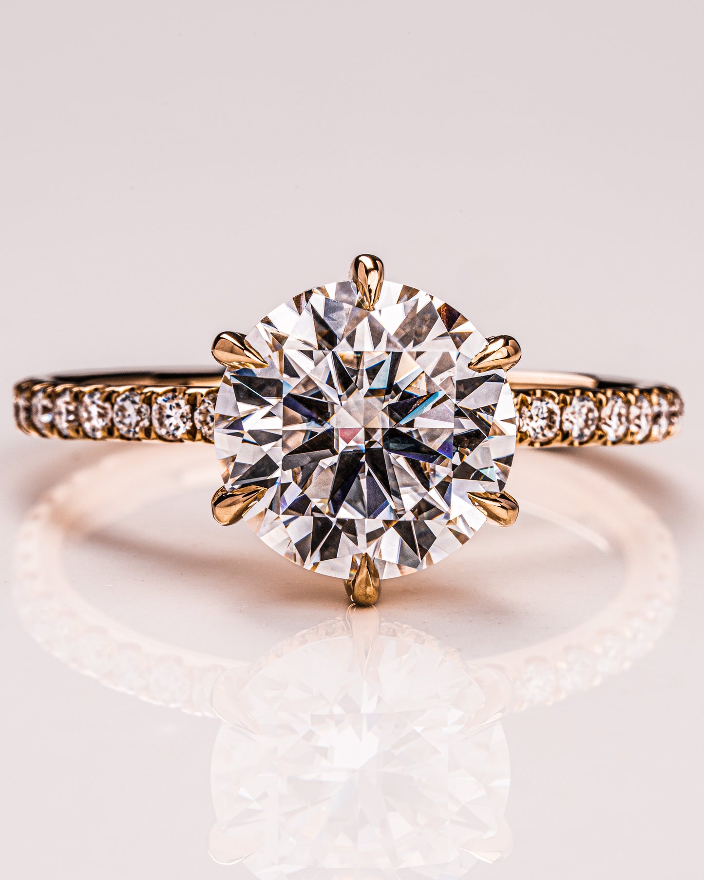 2.75 CT Round Cut Hidden Halo & Pave Setting Moissanite Engagement Ring