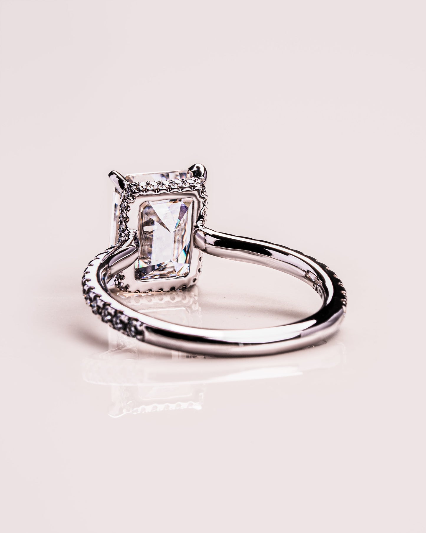 2.30 CT Radiant Cut Hidden Halo & Pave Setting Moissanite Engagement Ring
