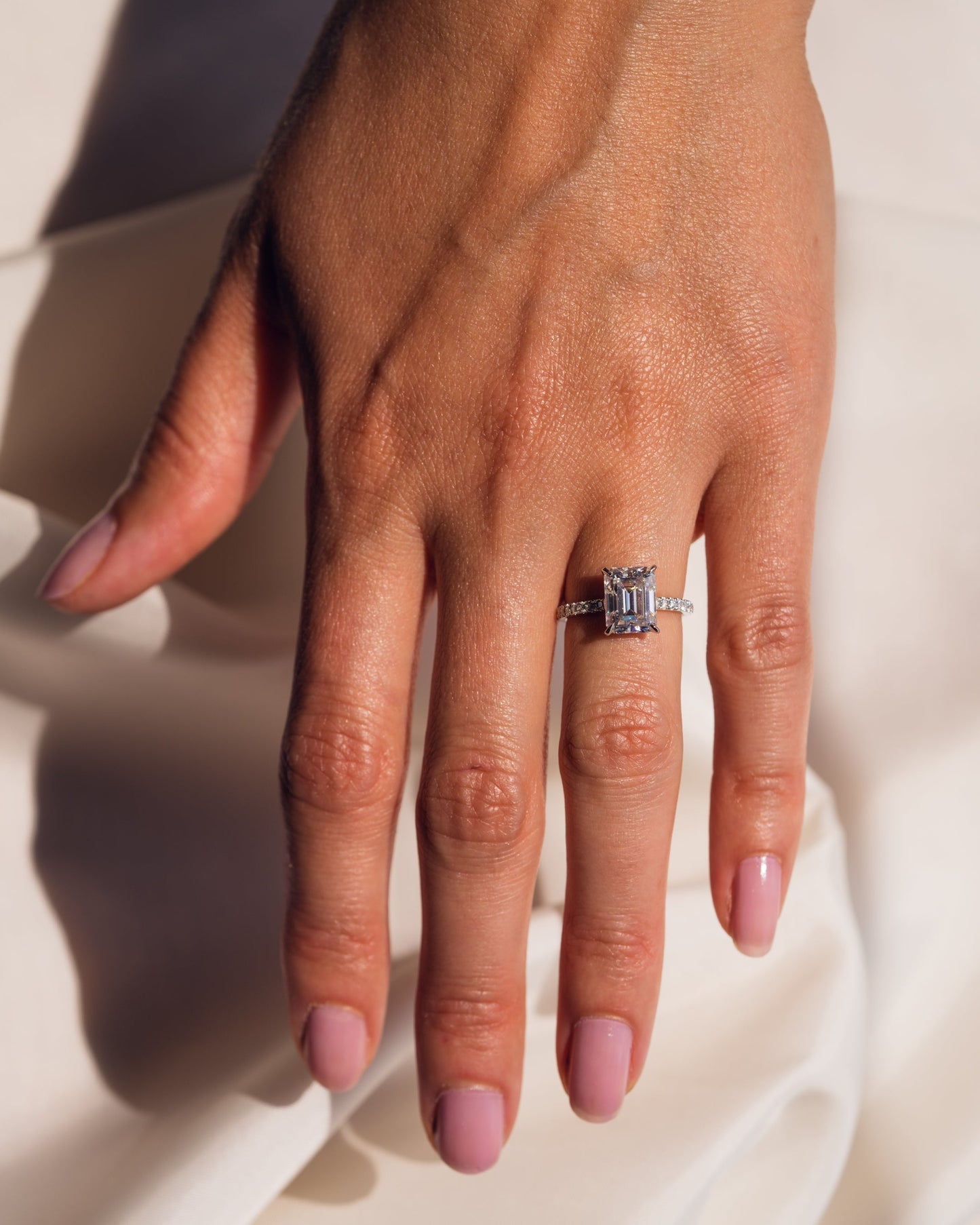 2.30 CT Radiant Cut Hidden Halo & Pave Setting Moissanite Engagement Ring