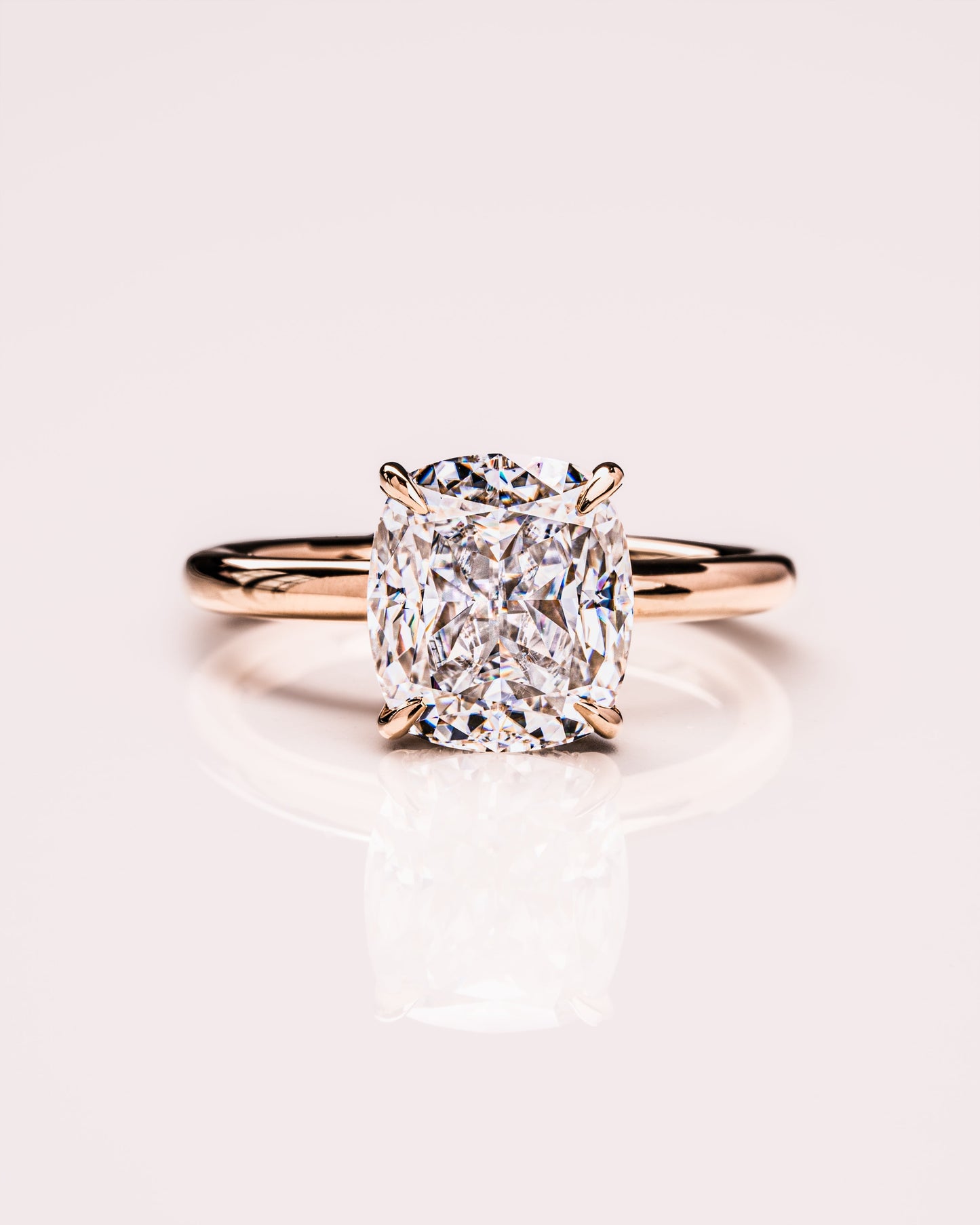 1.49 CT Cushion Cut Moissanite Engagement Ring With Hidden Halo Setting