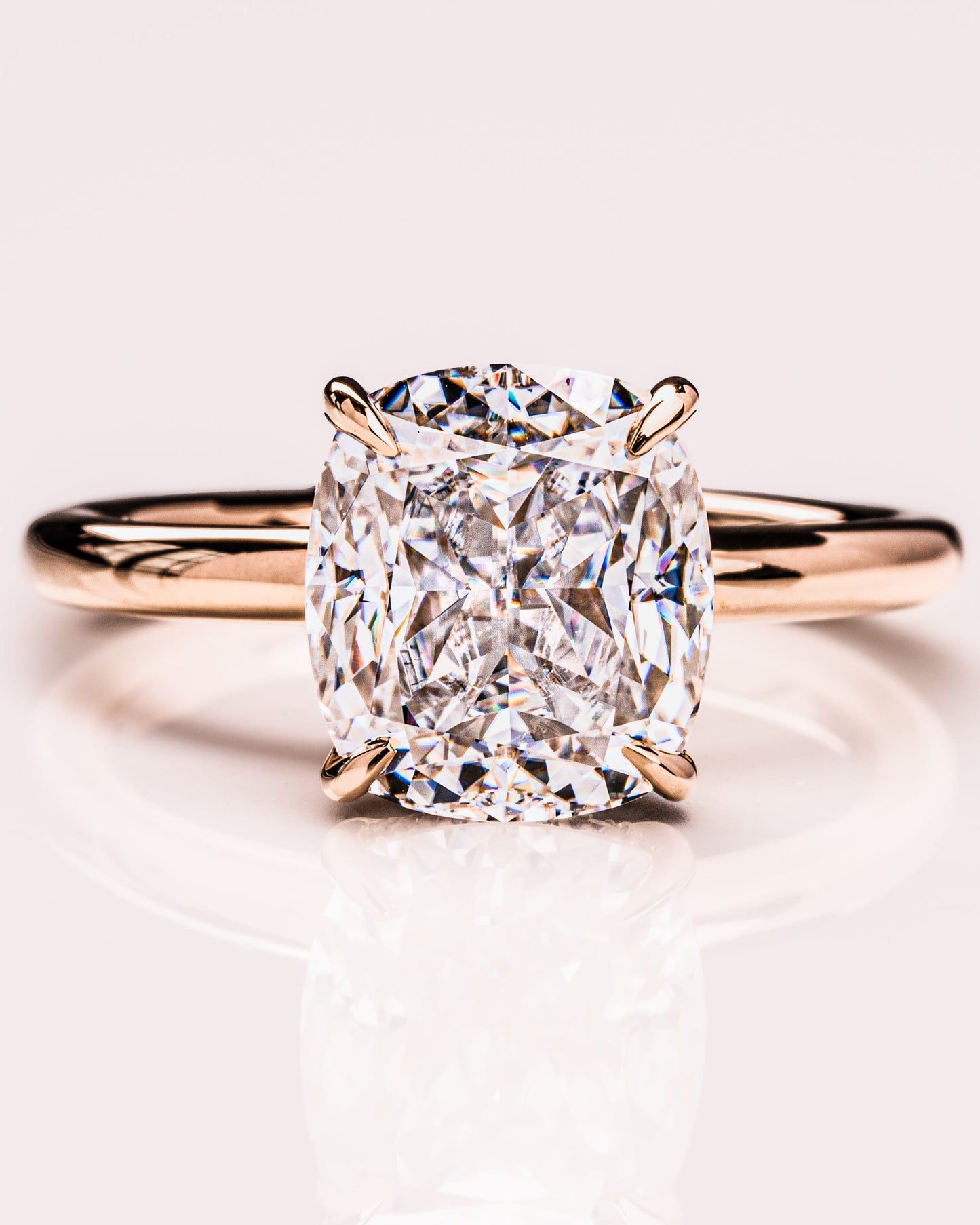 1.49 CT Cushion Cut Moissanite Engagement Ring With Hidden Halo Setting