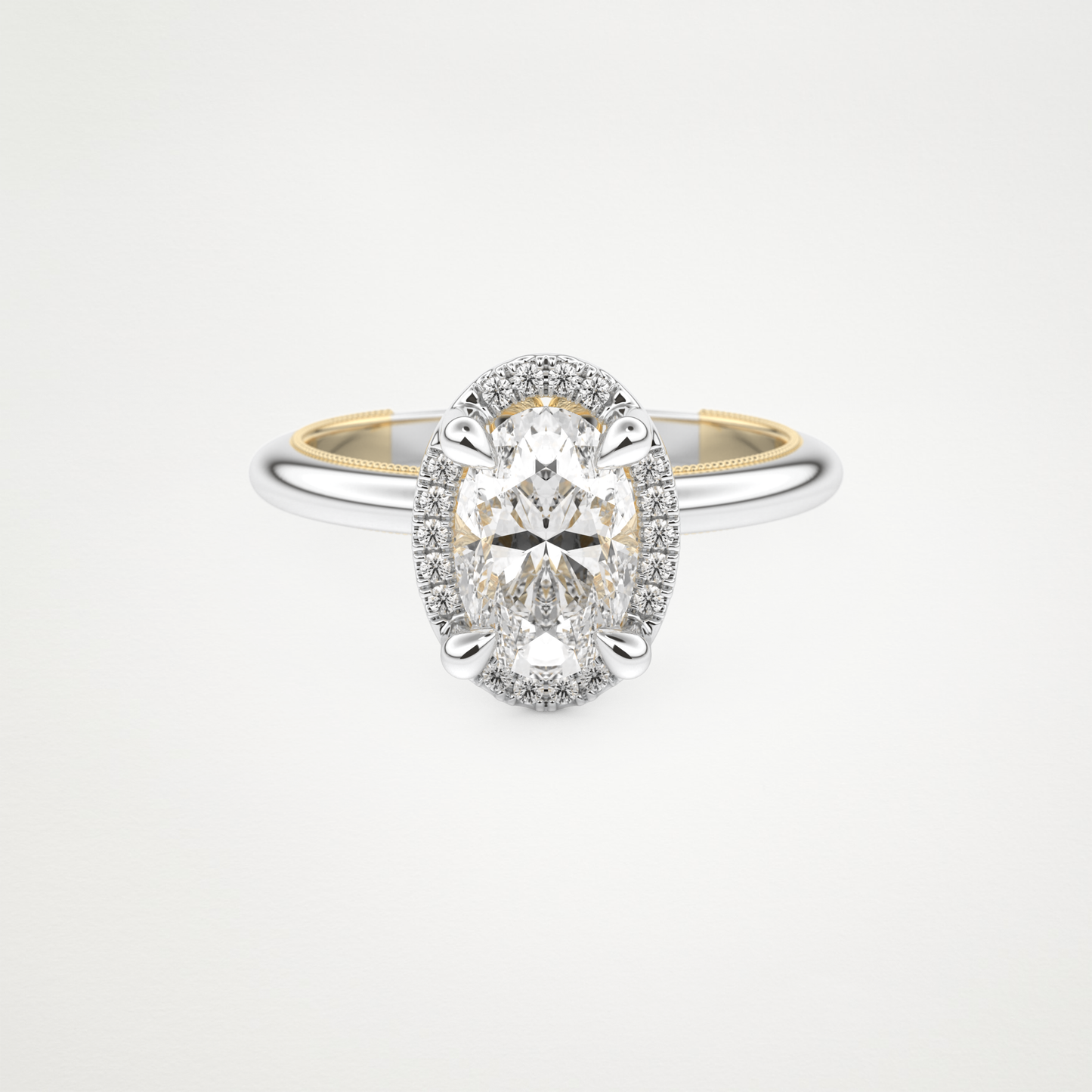 Oval Cut Moissanite Halo Engagement Ring – 1.5 CT Lab-Created Brilliance in 10K/14K/18K Gold