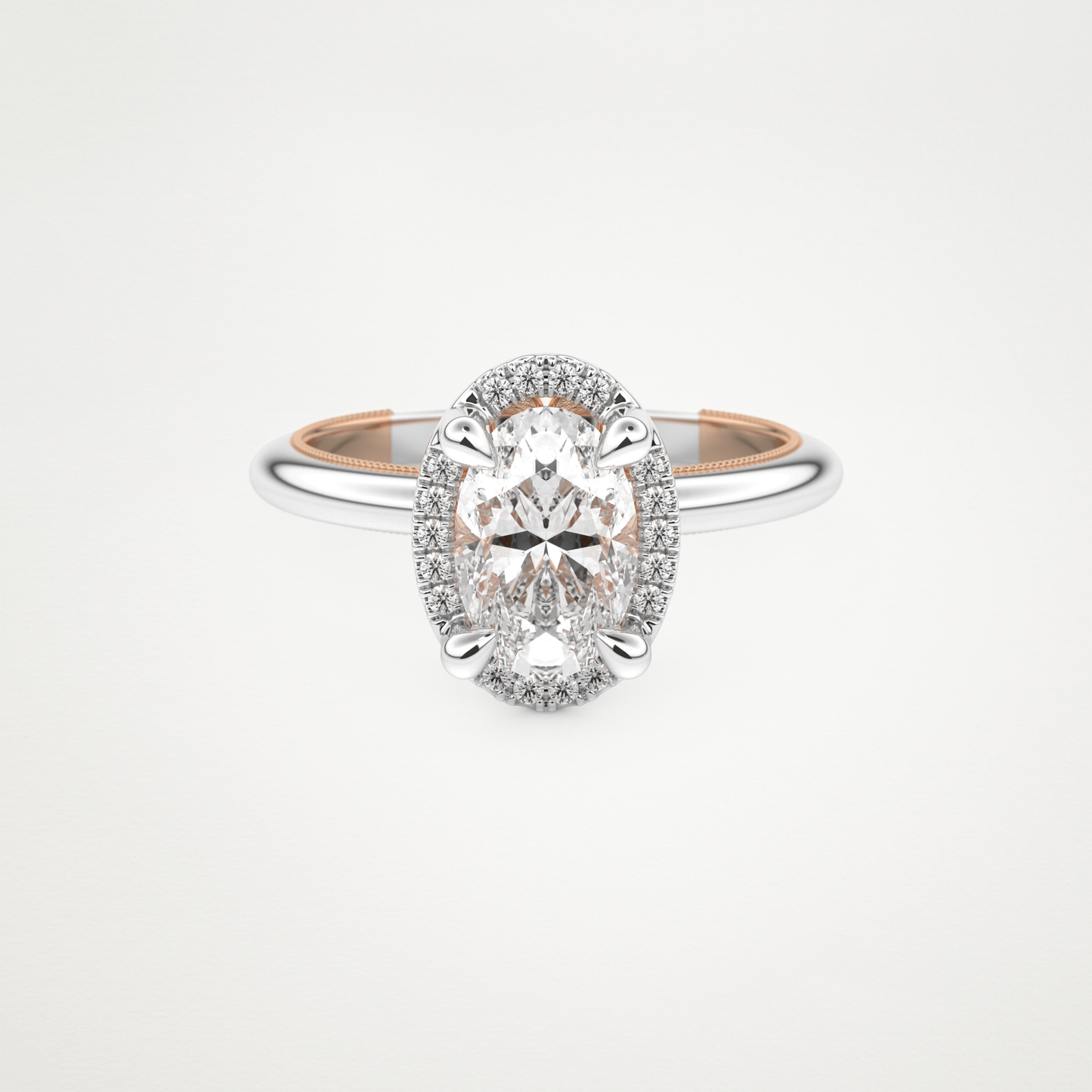 Oval Cut Moissanite Halo Engagement Ring – 1.5 CT Lab-Created Brilliance in 10K/14K/18K Gold