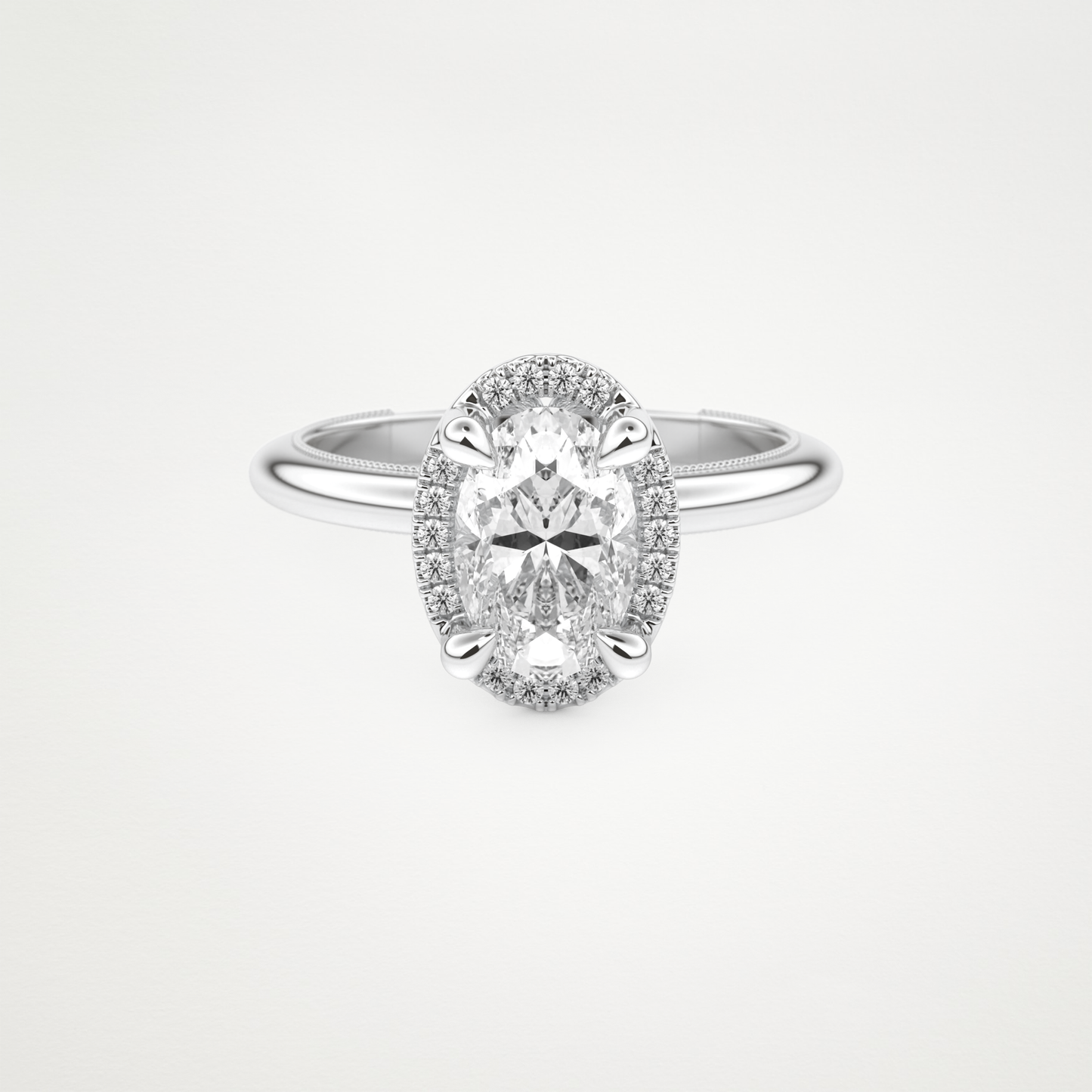 Oval Cut Moissanite Halo Engagement Ring – 1.5 CT Lab-Created Brilliance in 10K/14K/18K Gold