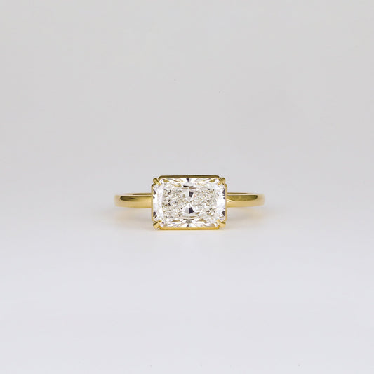 1.00 CT Radiant Shaped Solitaire Moissanite Engagement Ring