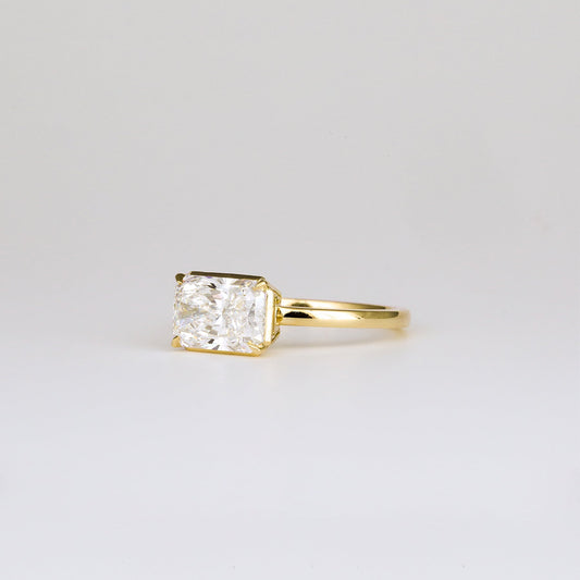 1.00 CT Radiant Shaped Solitaire Moissanite Engagement Ring