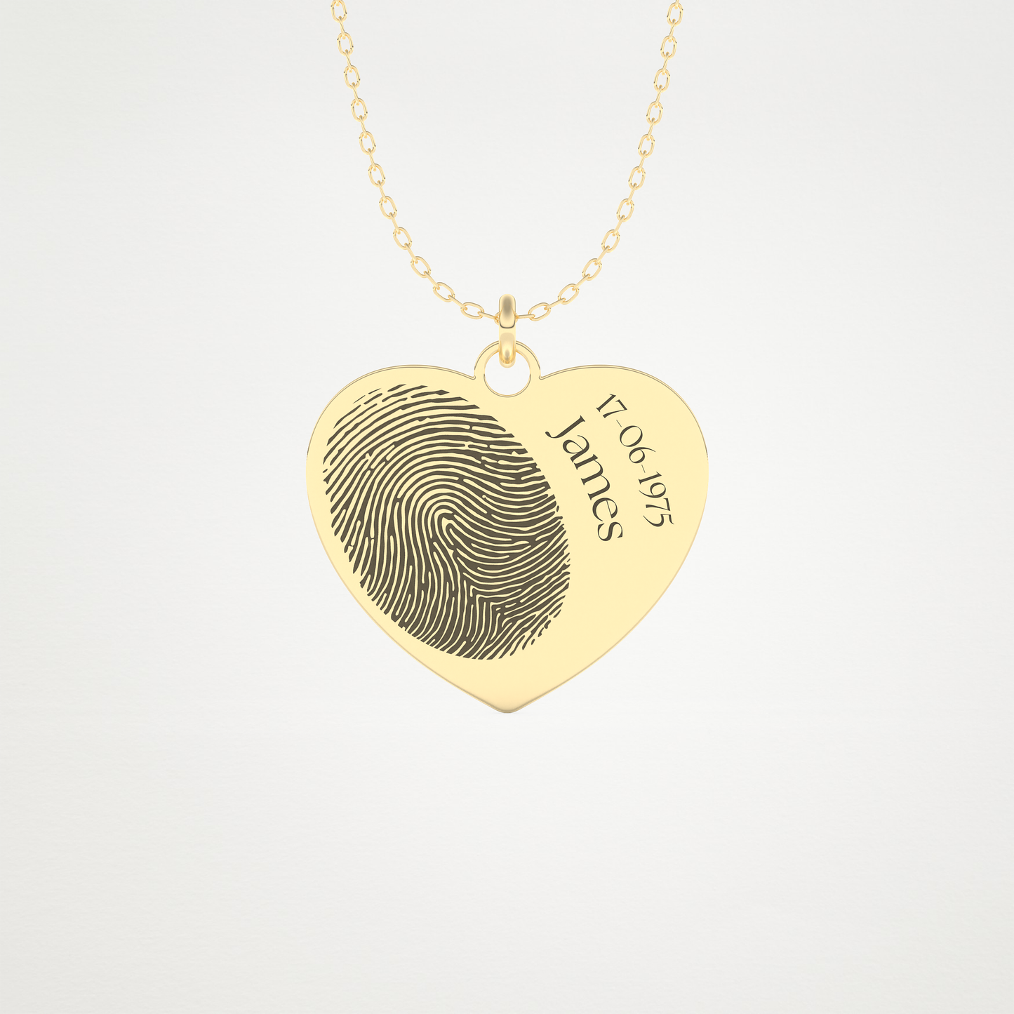 Custom Personalized Fingerprint Pendant Necklace – 14K/18K Gold & 925 Silver 6