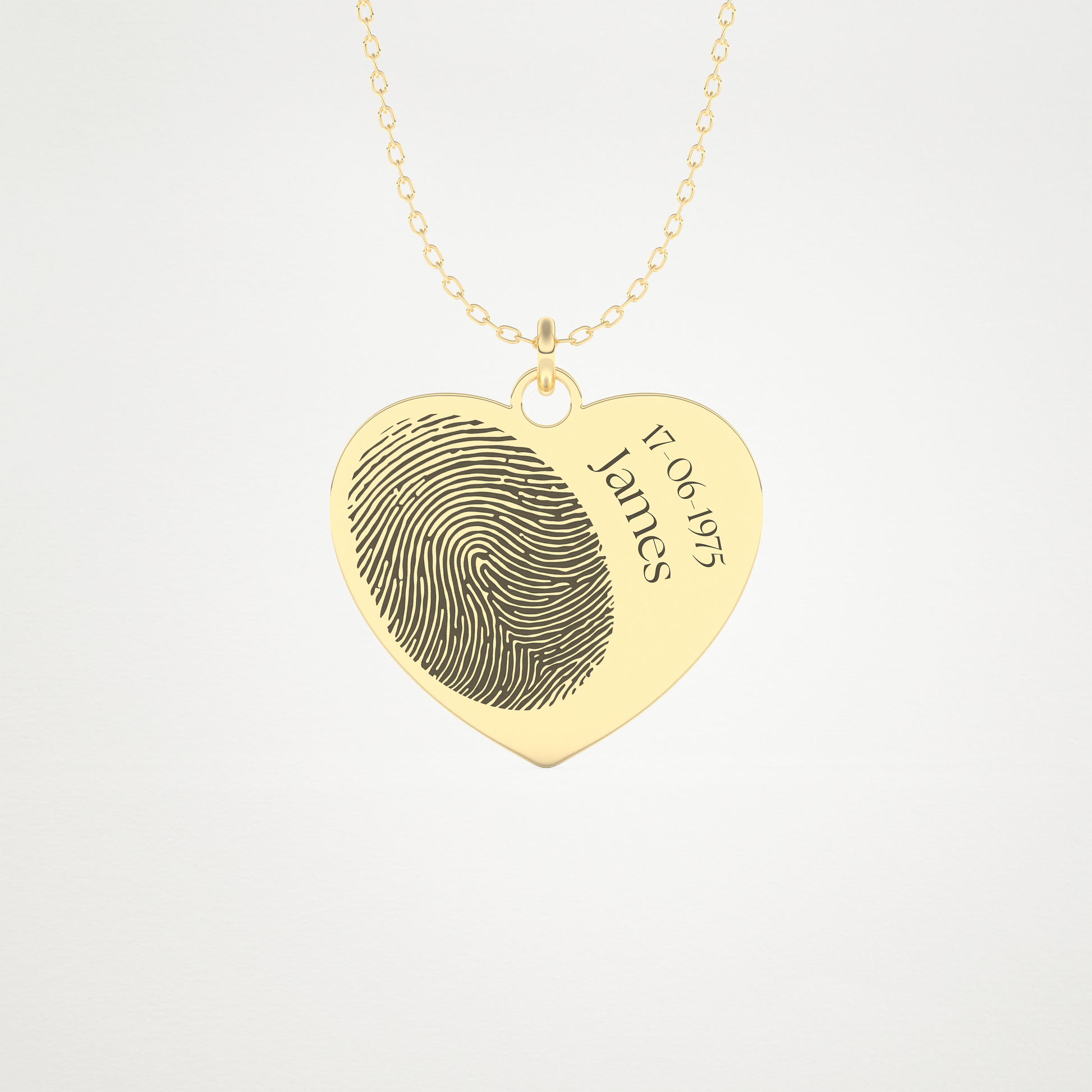 Custom Personalized Fingerprint Pendant Necklace – 14K/18K Gold & 925 Silver 6