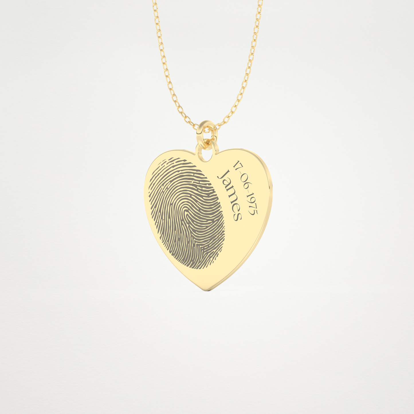 Custom Personalized Fingerprint Pendant Necklace – 14K/18K Gold & 925 Silver 7
