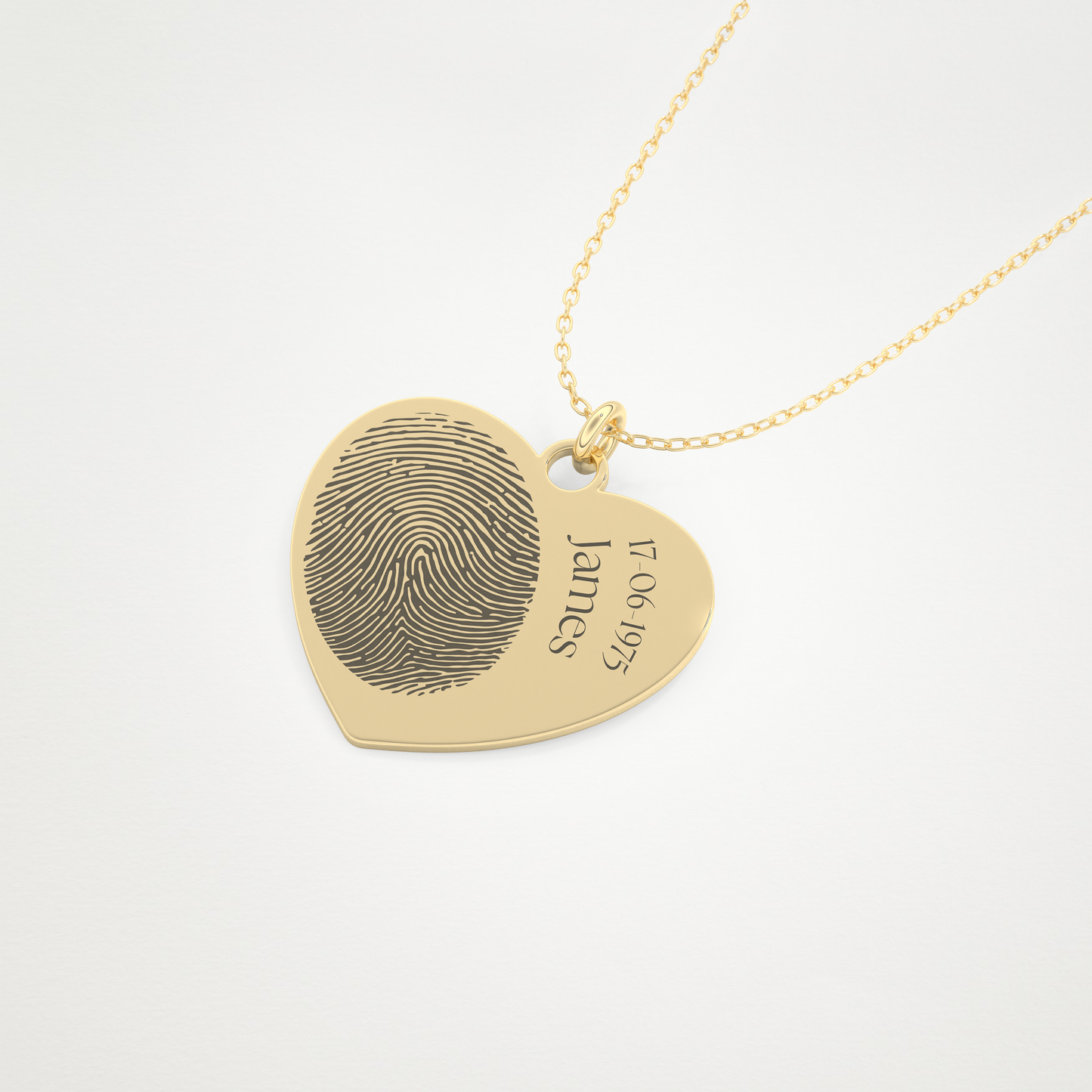 Custom Personalized Fingerprint Pendant Necklace – 14K/18K Gold & 925 Silver 10