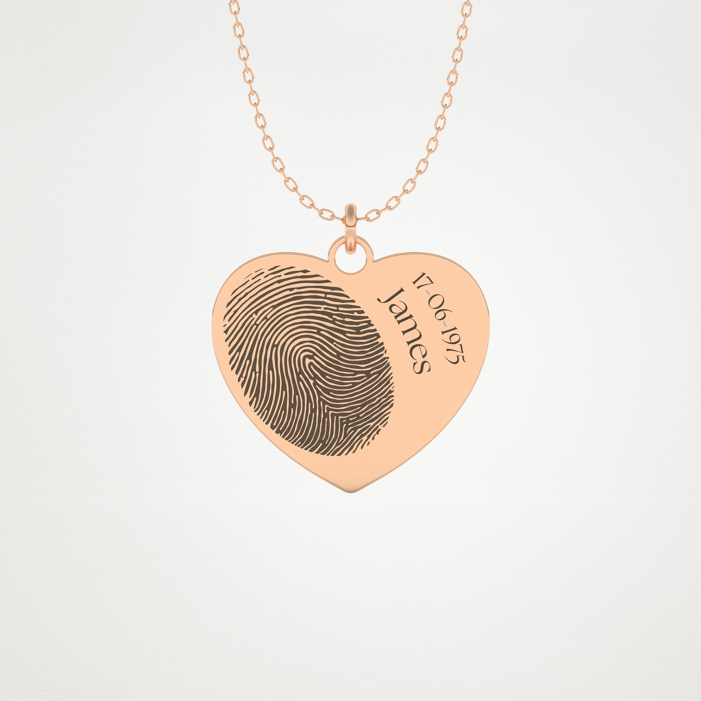 Custom Personalized Fingerprint Pendant Necklace – 14K/18K Gold & 925 Silver 11