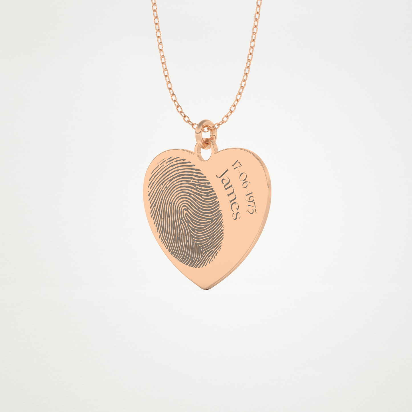 Custom Personalized Fingerprint Pendant Necklace – 14K/18K Gold & 925 Silver 12