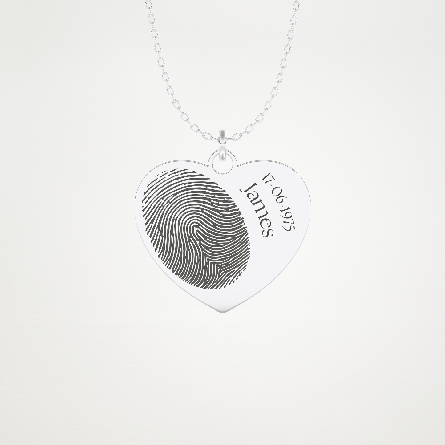 Custom Personalized Fingerprint Pendant Necklace – 14K/18K Gold & 925 Silver 1