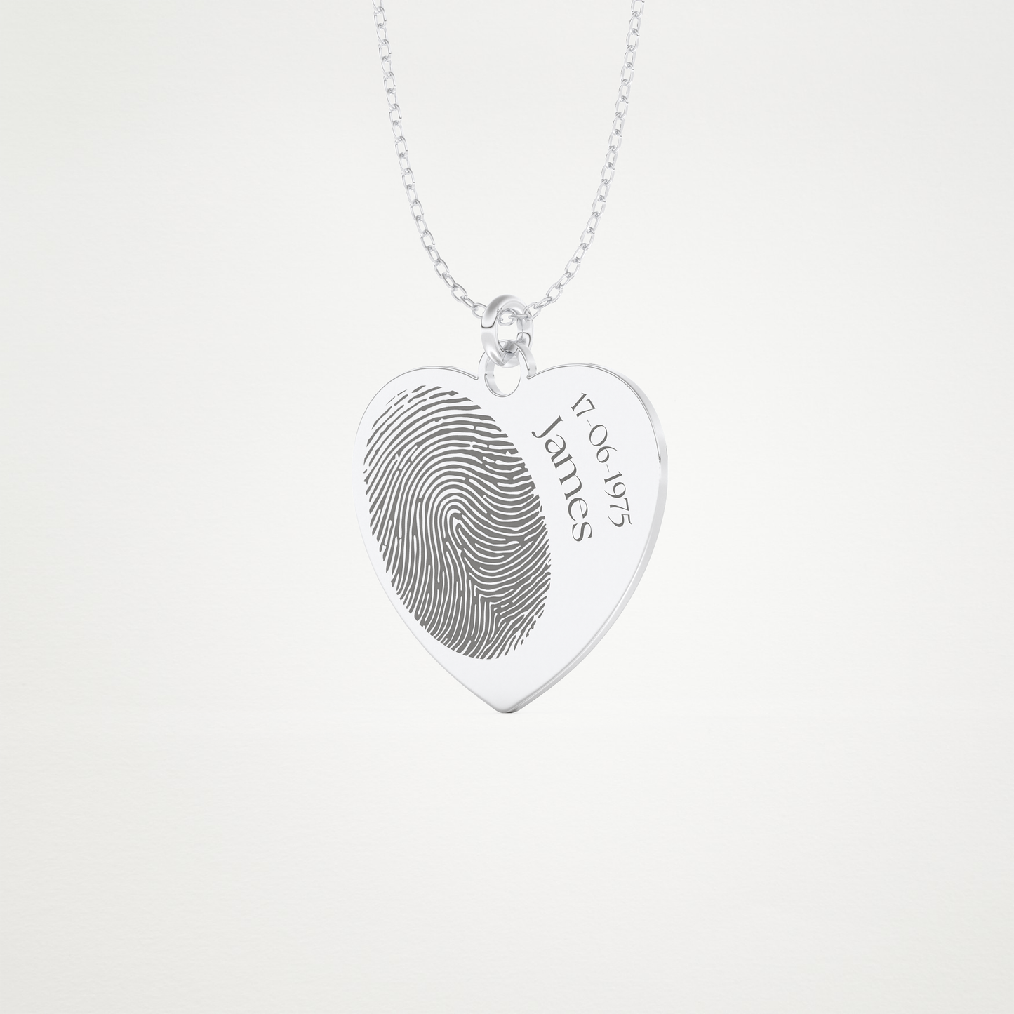 Custom Personalized Fingerprint Pendant Necklace – 14K/18K Gold & 925 Silver 2