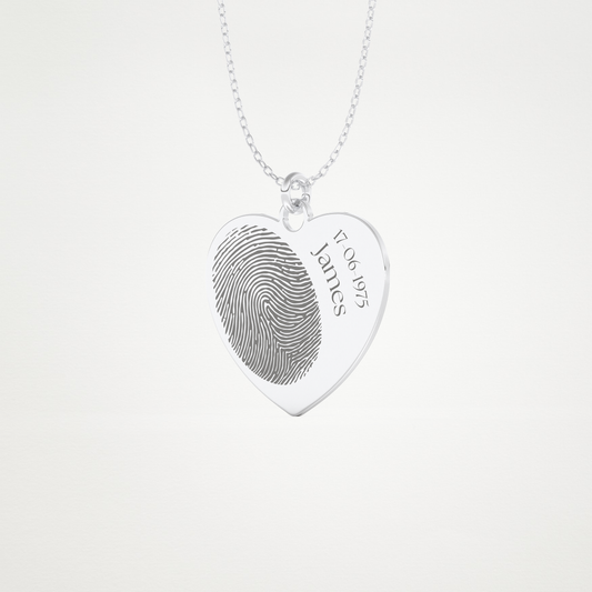 Custom Personalized Fingerprint Pendant Necklace – 14K/18K Gold & 925 Silver 2