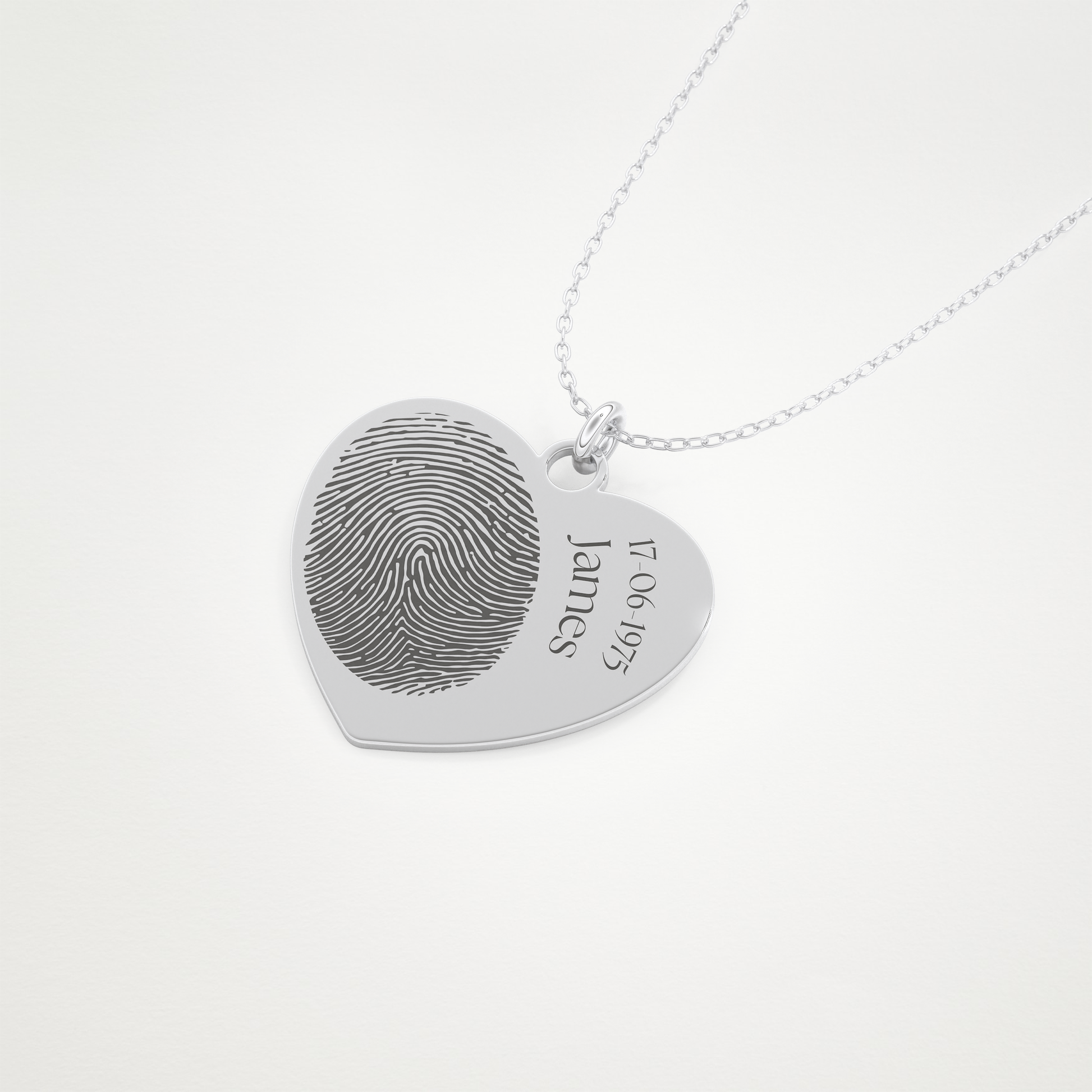 Custom Personalized Fingerprint Pendant Necklace – 14K/18K Gold & 925 Silver 5