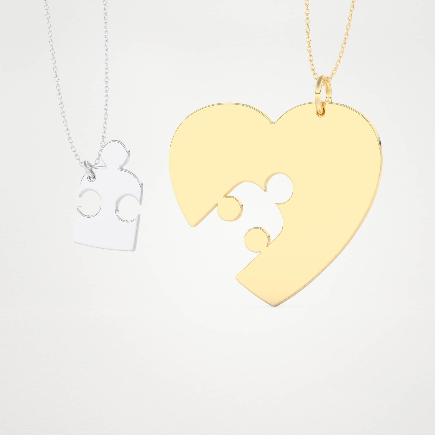 Custom Engraved Puzzle Pendant Necklace – 14K/18K Gold & 925 Silver 9