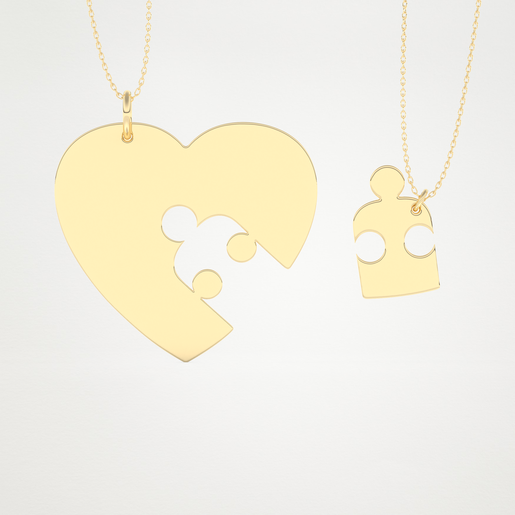 Custom Engraved Puzzle Pendant Necklace – 14K/18K Gold & 925 Silver 11