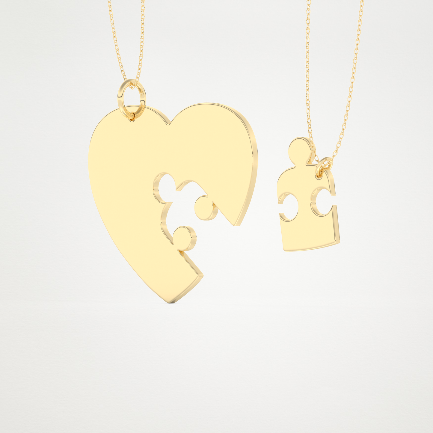 Custom Engraved Puzzle Pendant Necklace – 14K/18K Gold & 925 Silver 12