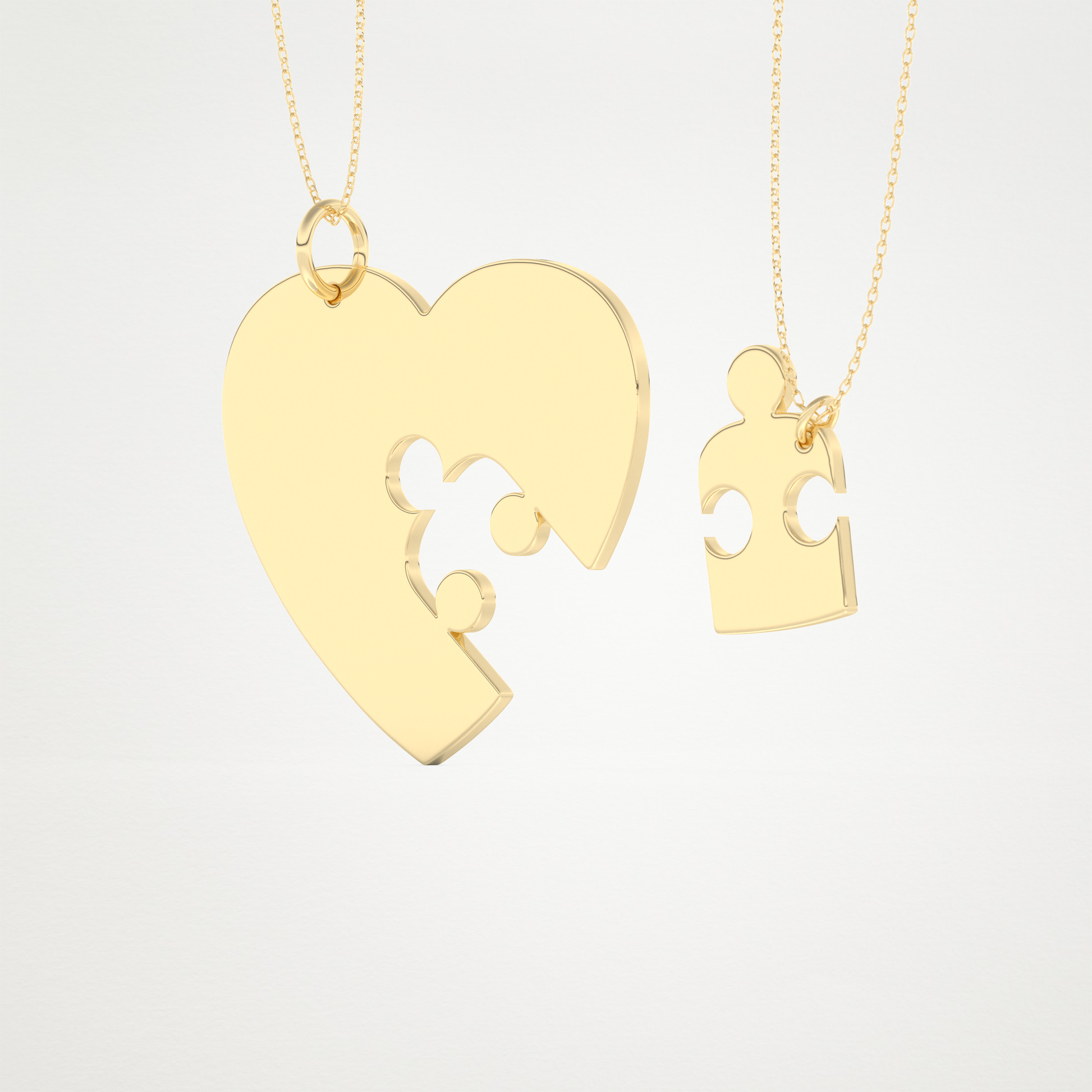 Custom Engraved Puzzle Pendant Necklace – 14K/18K Gold & 925 Silver 12