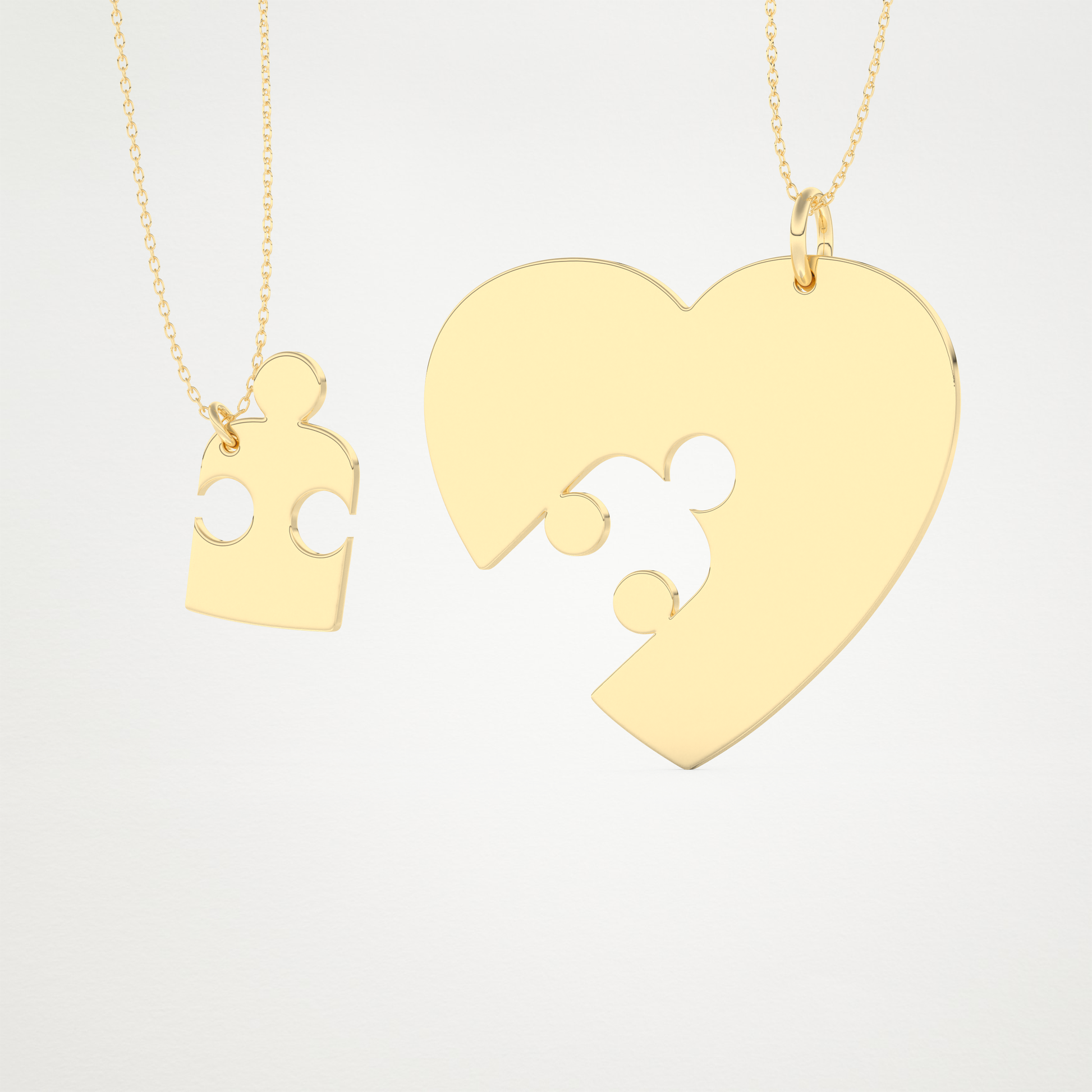 Custom Engraved Puzzle Pendant Necklace – 14K/18K Gold & 925 Silver 13
