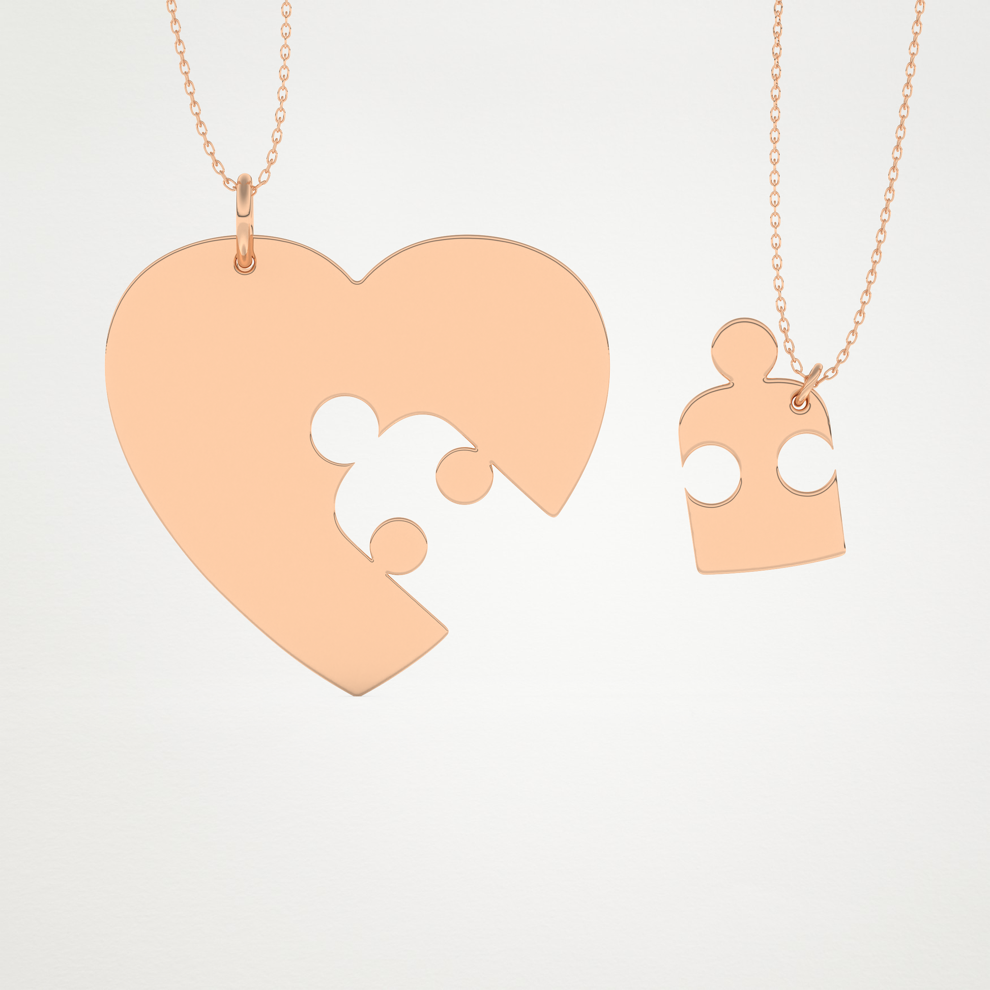 Custom Engraved Puzzle Pendant Necklace – 14K/18K Gold & 925 Silver 14