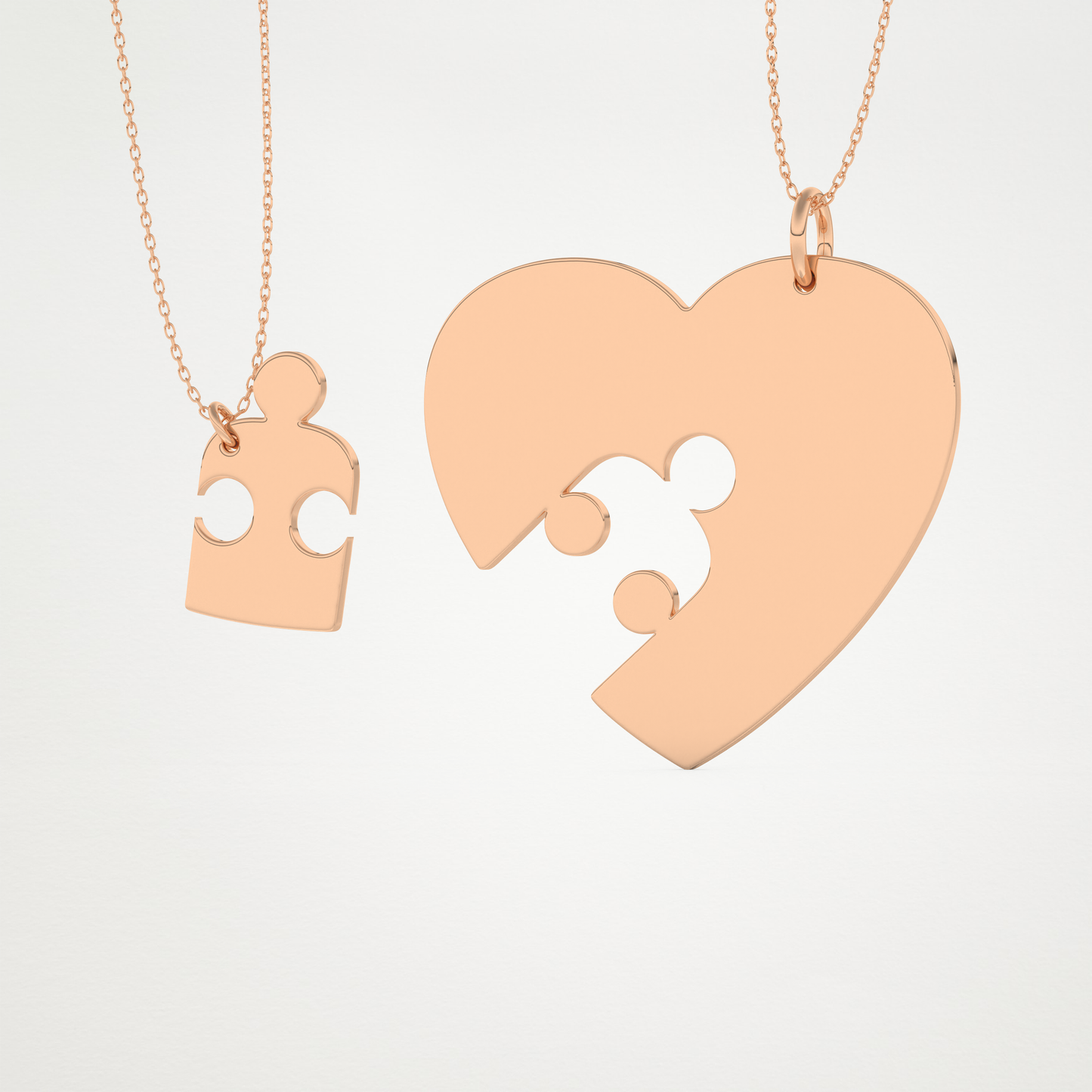Custom Engraved Puzzle Pendant Necklace – 14K/18K Gold & 925 Silver 19