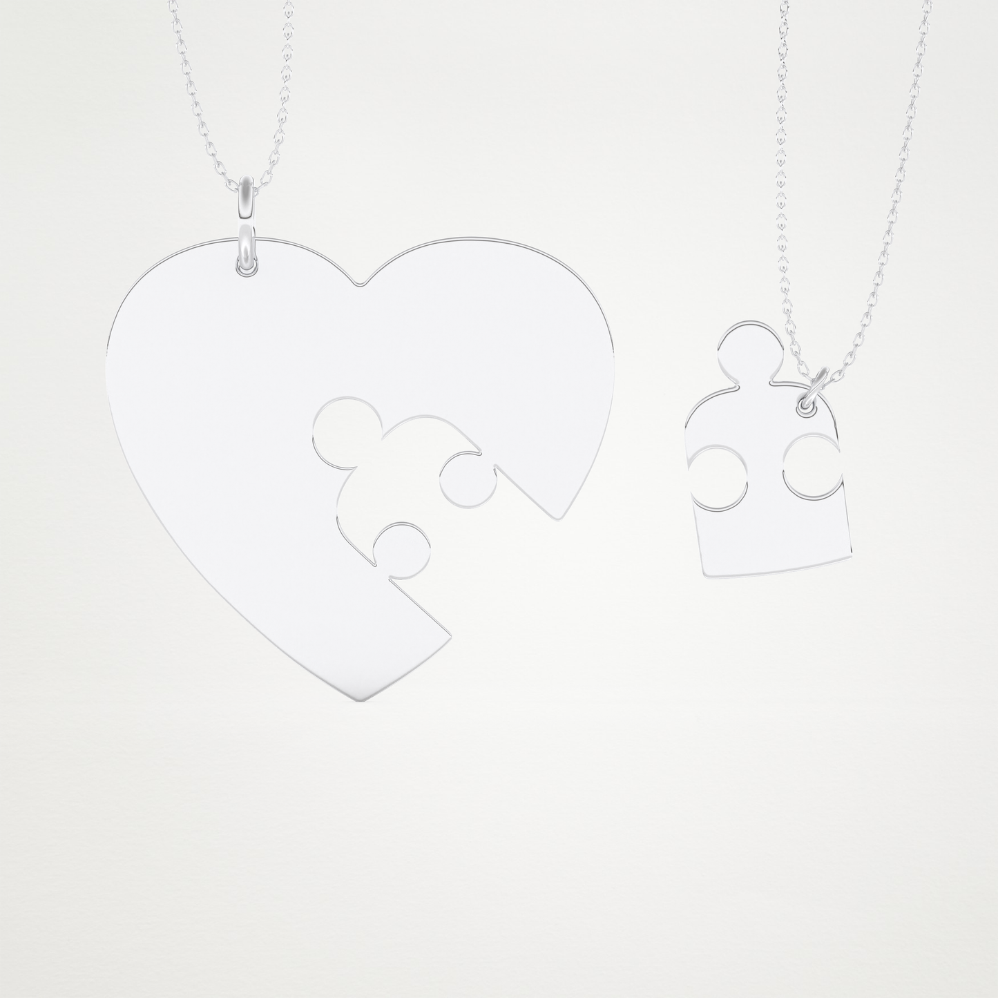 Custom Engraved Puzzle Pendant Necklace – 14K/18K Gold & 925 Silver 1