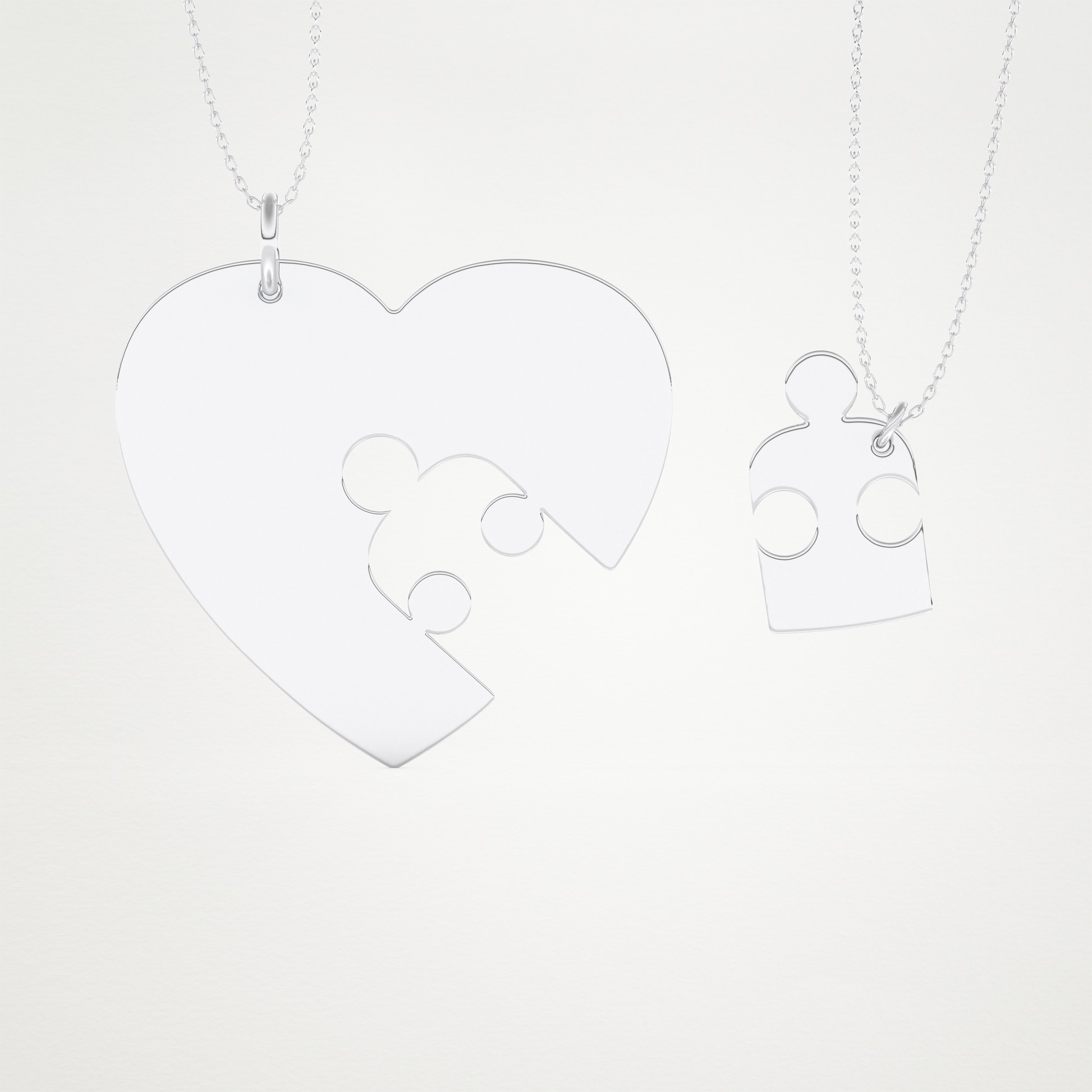 Custom Engraved Puzzle Pendant Necklace – 14K/18K Gold & 925 Silver 1