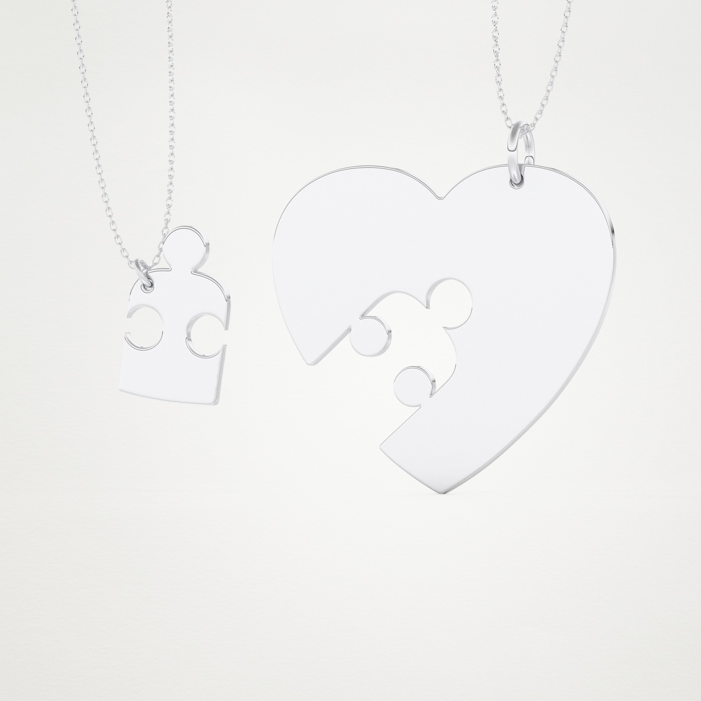 Custom Engraved Puzzle Pendant Necklace – 14K/18K Gold & 925 Silver 5