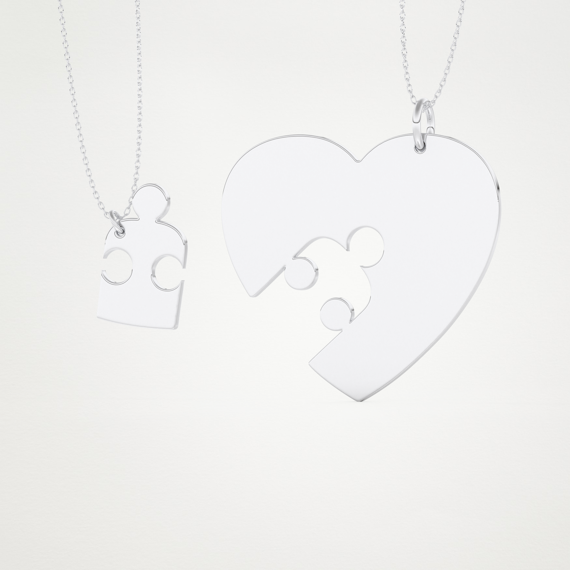 Custom Engraved Puzzle Pendant Necklace – 14K/18K Gold & 925 Silver 5