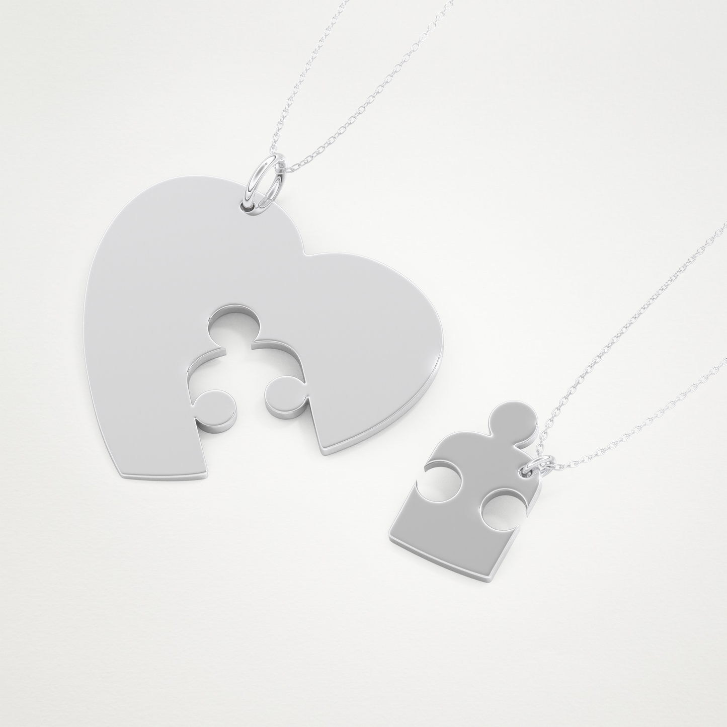 Custom Engraved Puzzle Pendant Necklace – 14K/18K Gold & 925 Silver 4