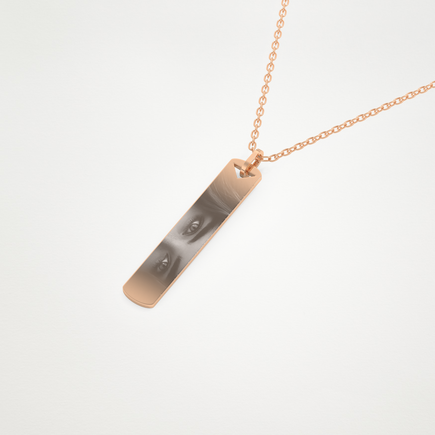 Custom Photo & Name Pendant Necklace – 14K/18K Gold & 925 Silver 15