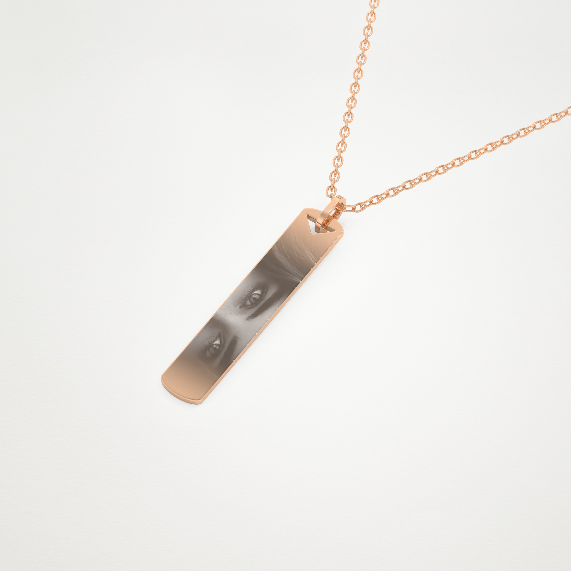 Custom Photo & Name Pendant Necklace – 14K/18K Gold & 925 Silver 15