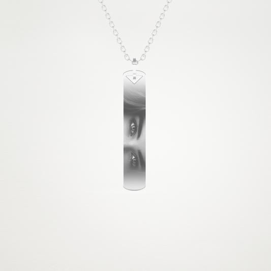 Custom Photo & Name Pendant Necklace – 14K/18K Gold & 925 Silver 1