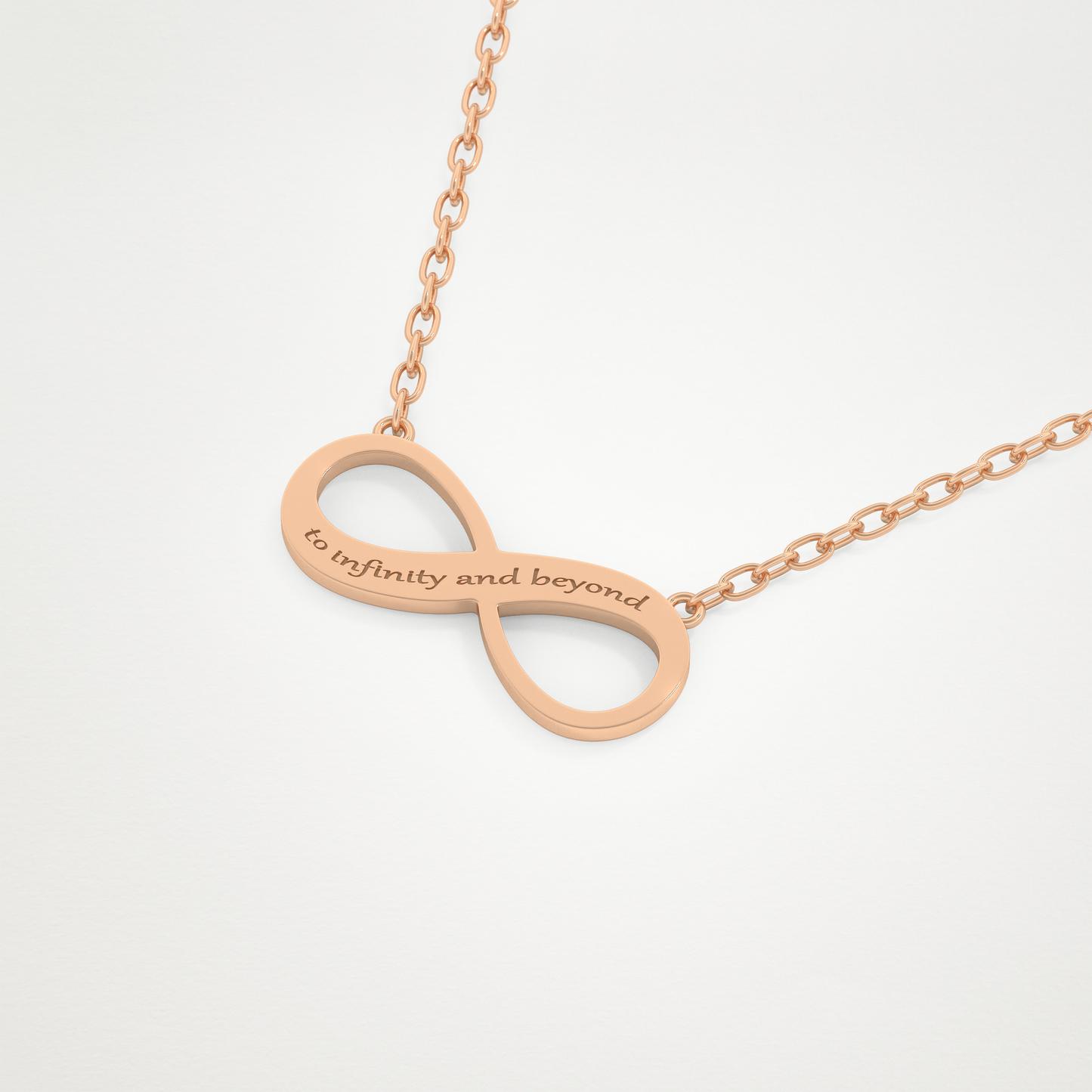 Custom Infinity Pendant Necklace – 14K/18K Gold & 925 Silver 15