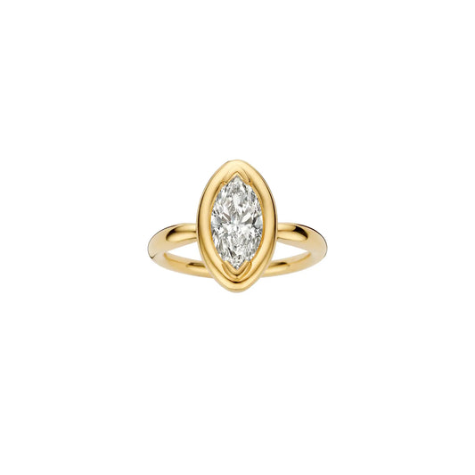 Timeless 1.5 CT Marquise Cut Bezel Solitaire Styled Moissanite Diamond Engagement Ring