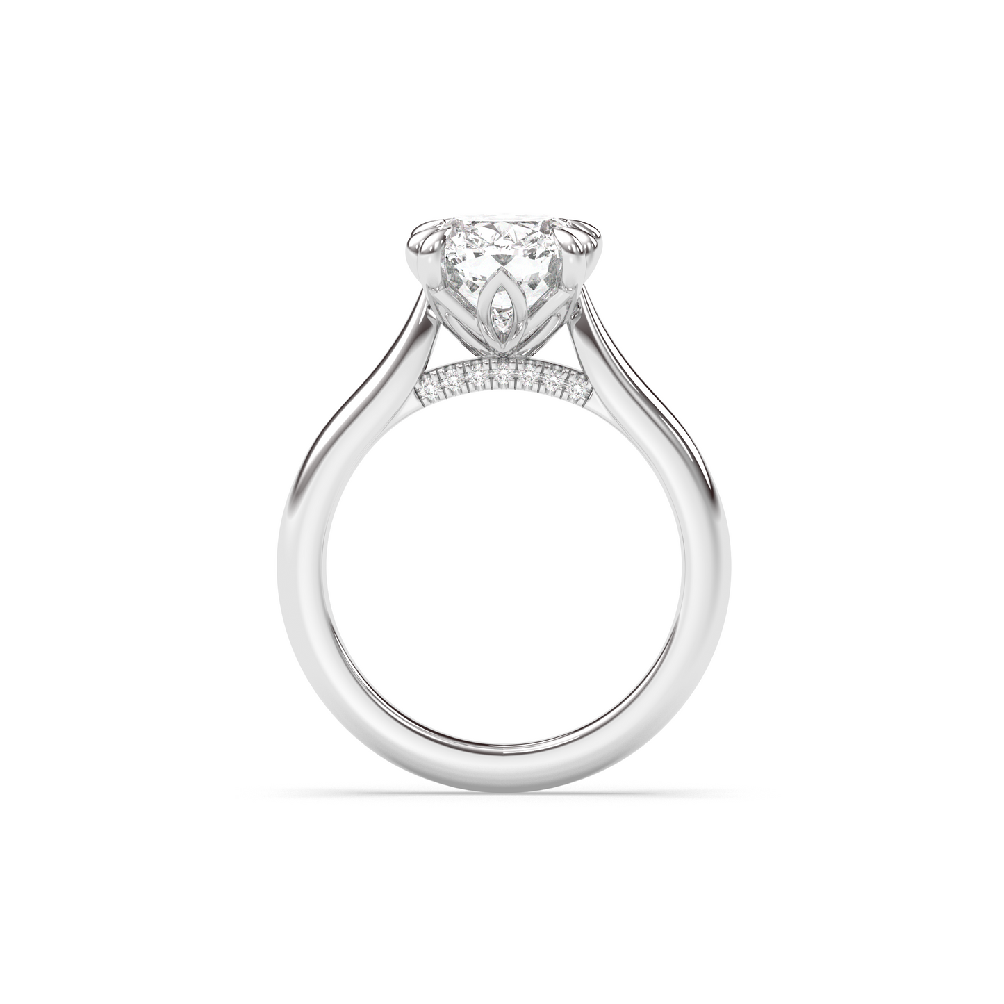 Marquise Shaped Three Stone Lab Grown Diamond Engagement Ring