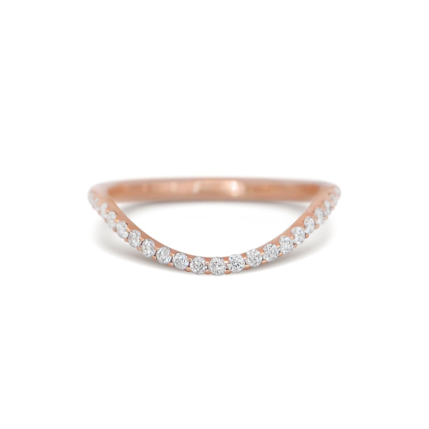 0.25 TCW Round Shaped Half Eternity Lab Grown Diamond Wedding Band